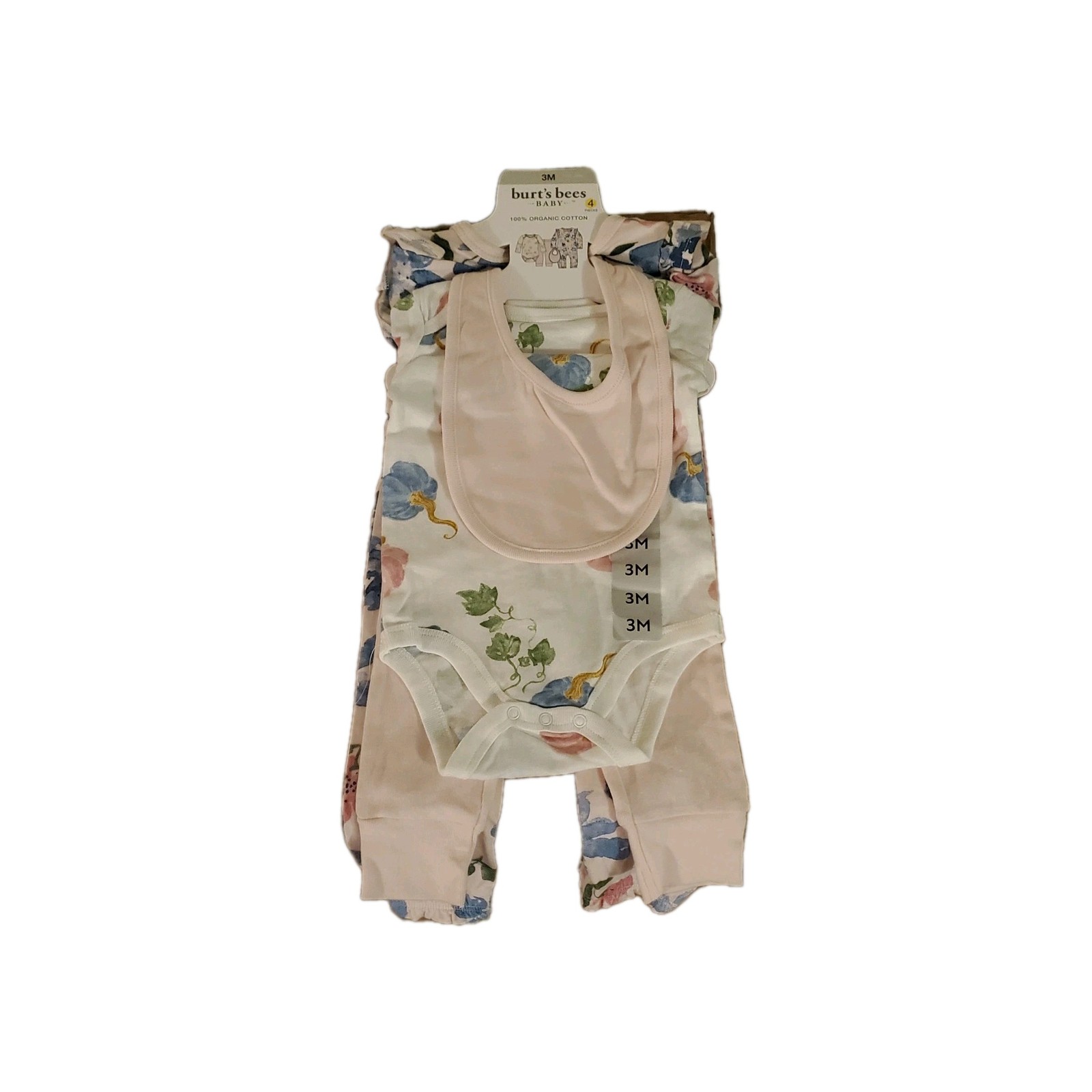 Burt’s Bees Baby Toddler Girl Organic Cotton 4 Piece Playwear Set 6M Easter