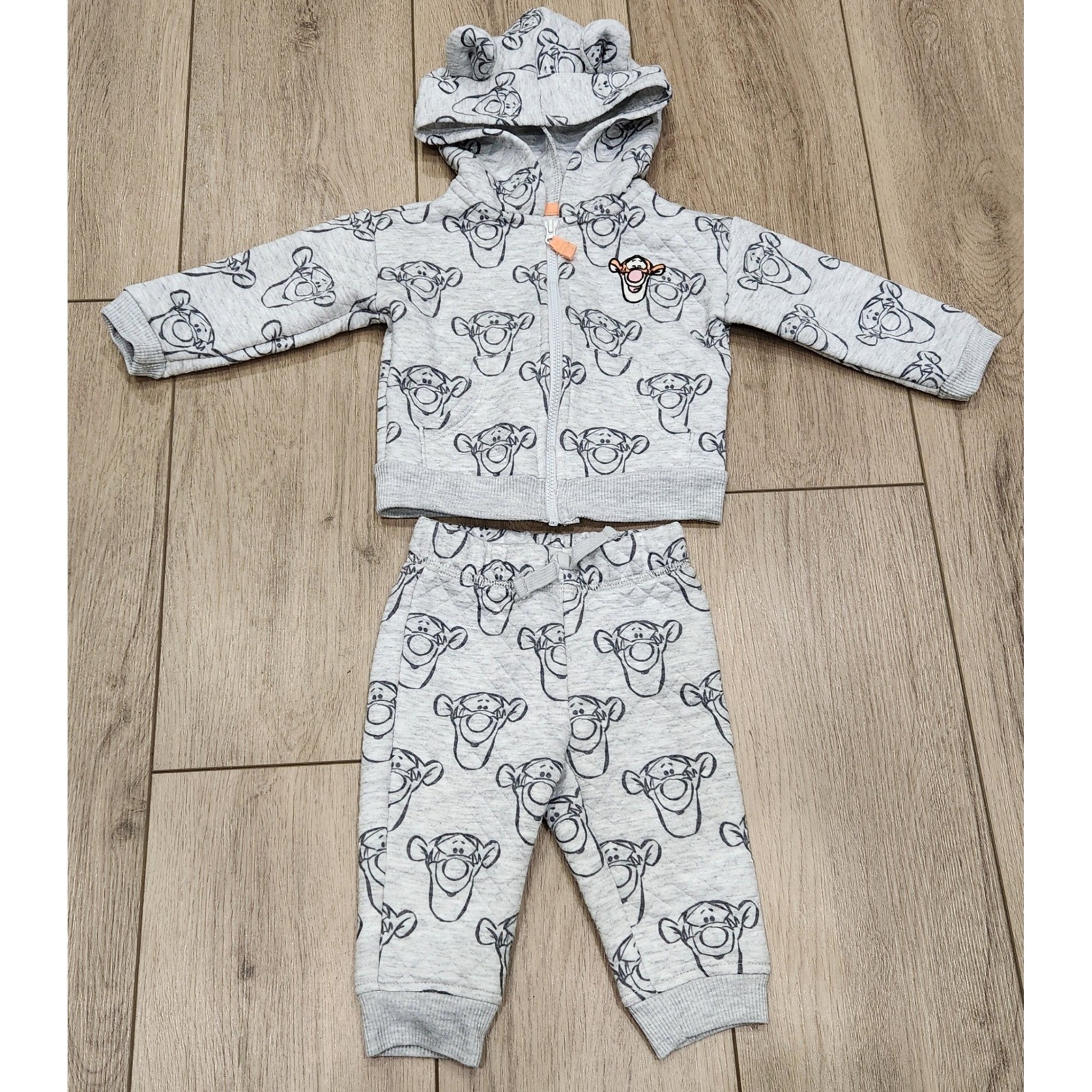 Disney Tigger Print Hoodie Sweatpants Outfit Jumping Bean Baby 9 Months