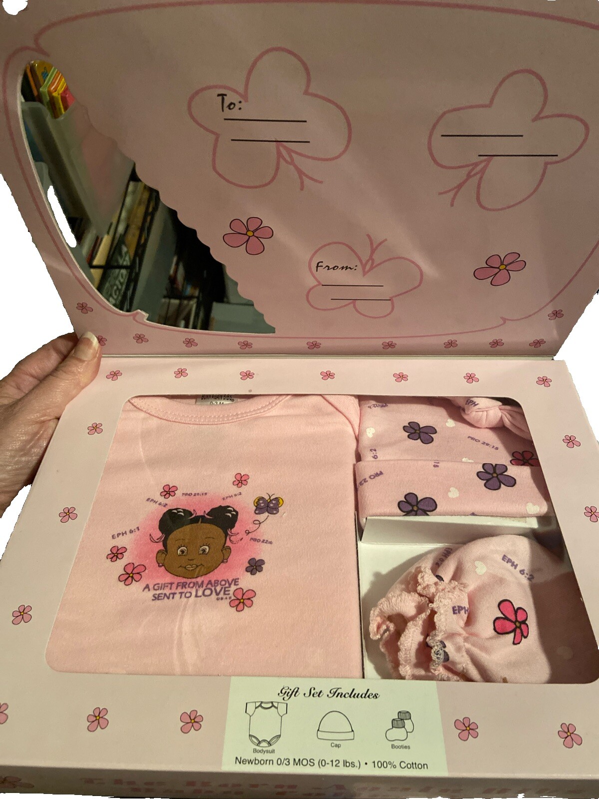 Lullaby Lettie Pink Layette Gift Set Newborn 0/3mos 0-12lbs 100% Cotton