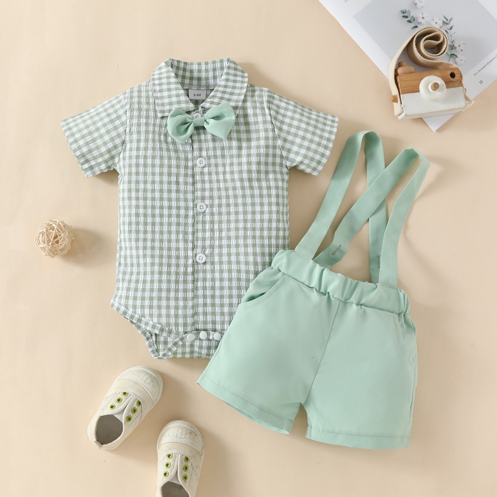 Newborn Kids Baby Boys Infant Outfits Jumpsuit Romper Bodysuit Gentleman Clothes