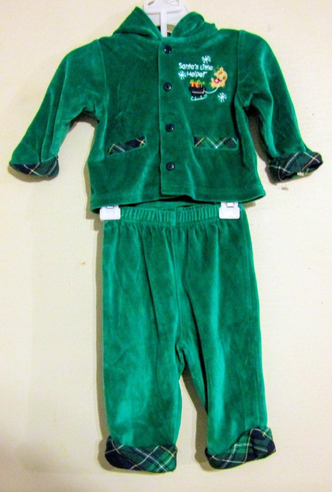 LITTLE WONDERS BOYS/GIRLS NEWBORN 0/3 MONTH 2-PC GREEN HOODIE JACKET/PANTS NWOT