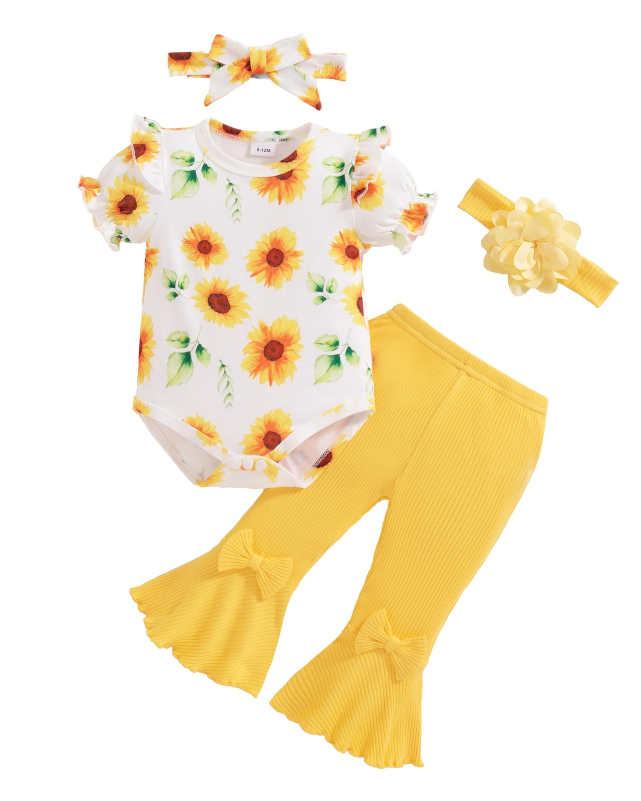 Vibebox Preemie Baby Girl Clothes Spring Summer Short Sleeve Preemie, Yellow