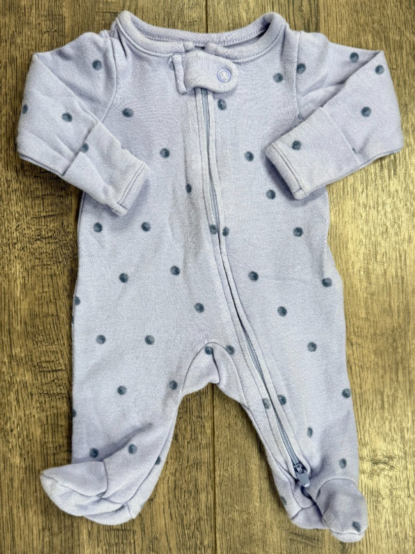Baby Girl Clothes Simple Joys Carter’s Preemie Periwinkle Polkadot Footed Outfit