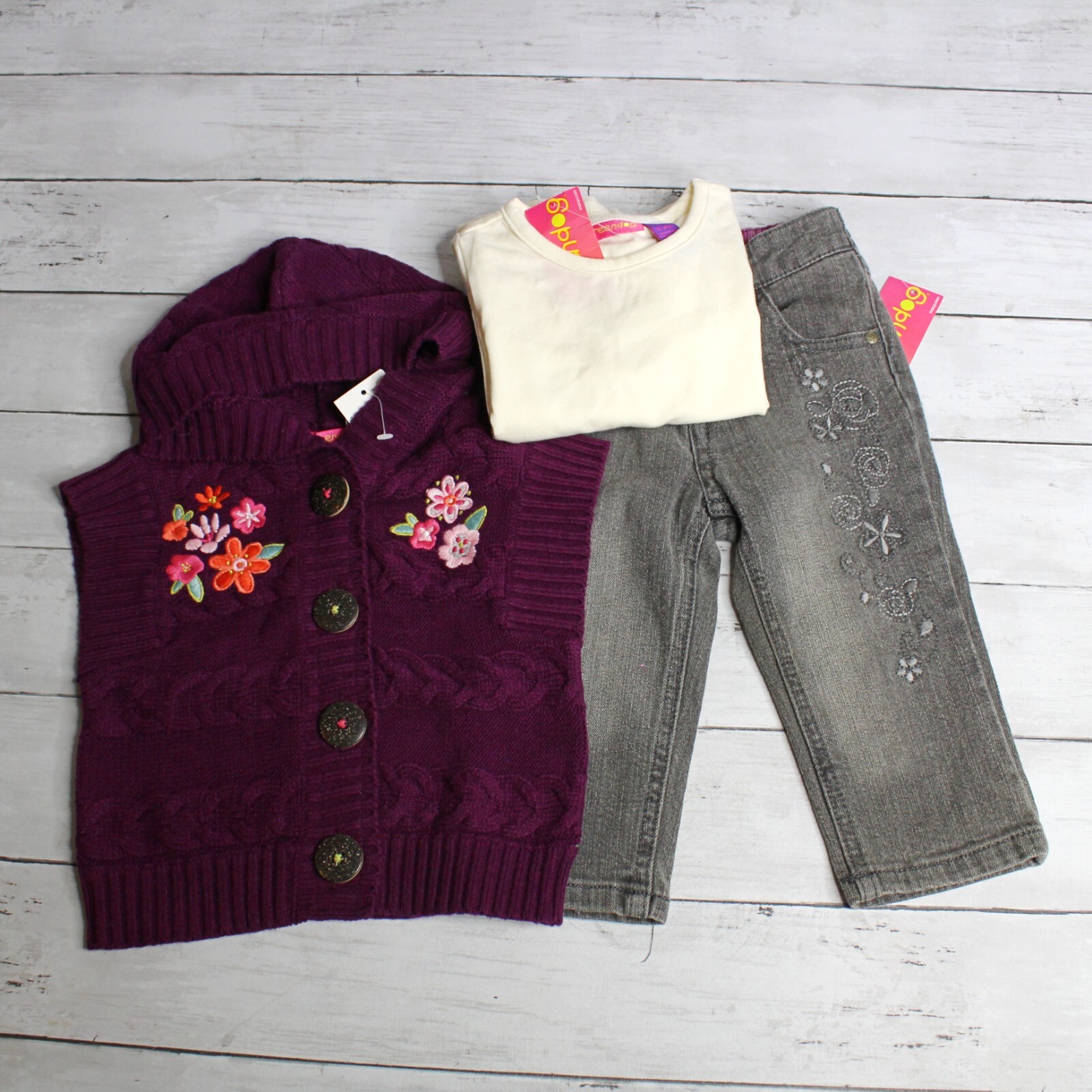 Greendog Baby Girl’s Jeans Sweater Top Size 18 Months Vintage Lot