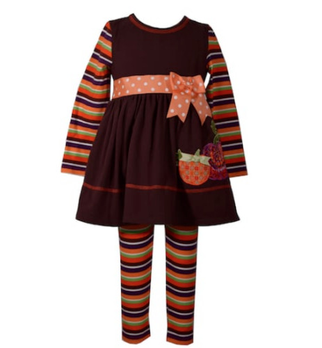 Bonnie Jean Baby Girl Fall Dress Leggings Halloween Thanksgiving Outfit Toddlers