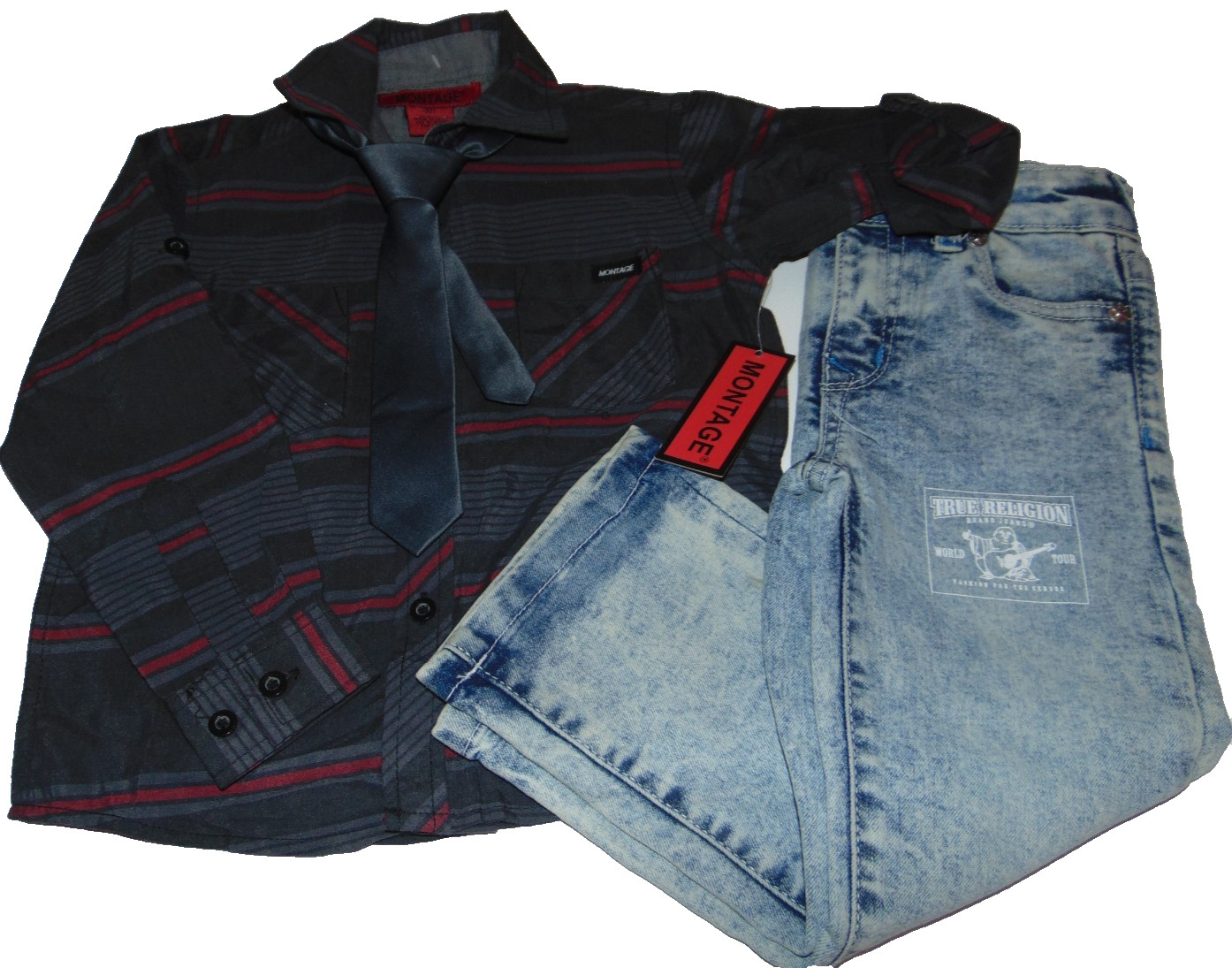 ~NWT Boys MONTAGE Top & BNWOT TRUE RELIGION Jeans! Size 3T Super Cute FS:)~