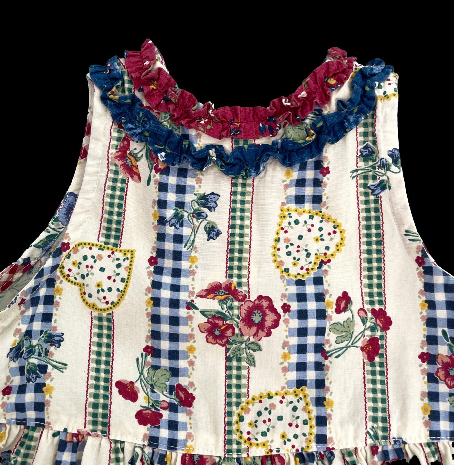 Sunsuit Romper Cream Floral Print Button Front Sleeveless New Vintage