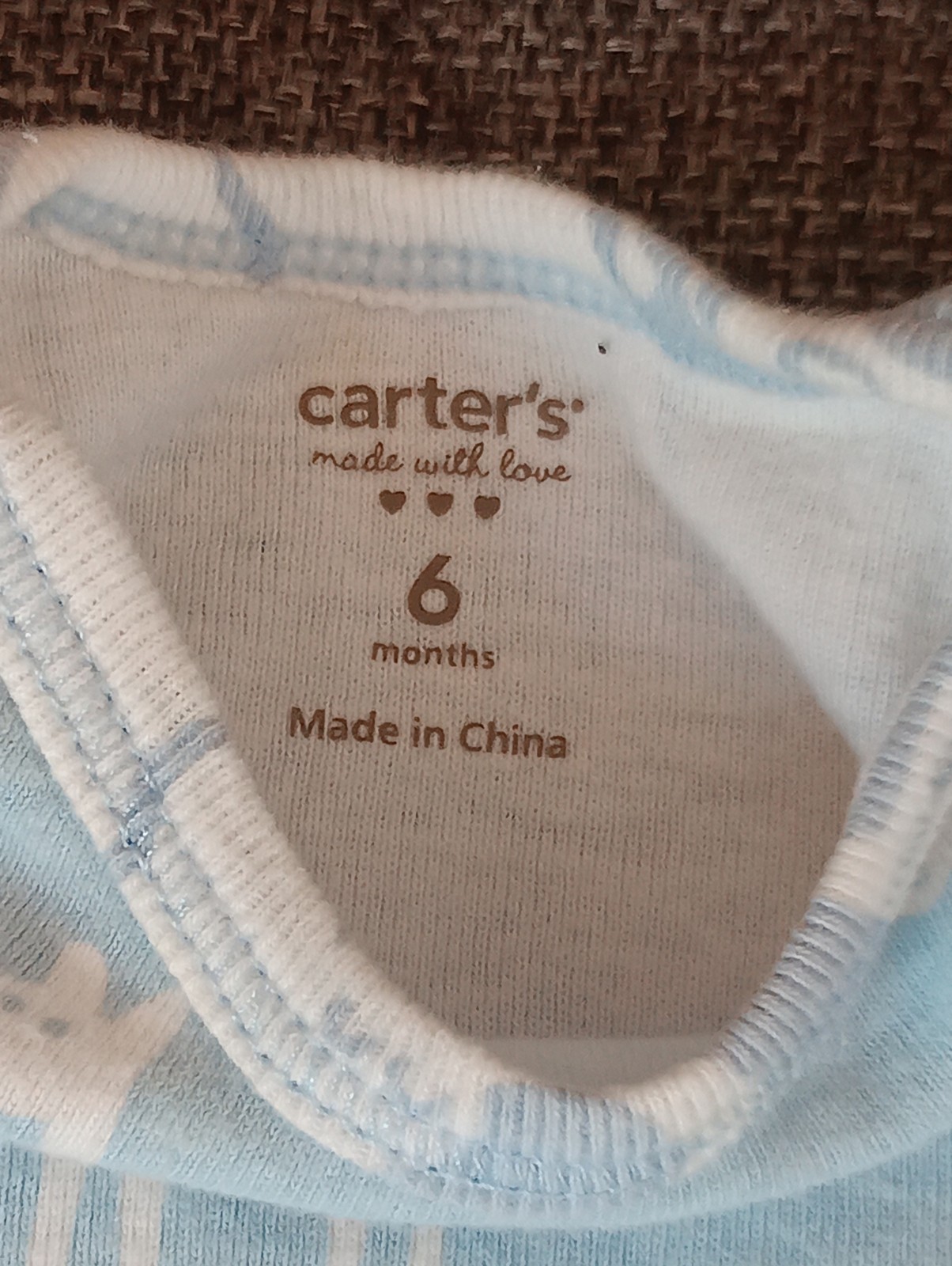 Carters Shirt 6 Months Boys baby Short sleeve Blue White Safari Animals