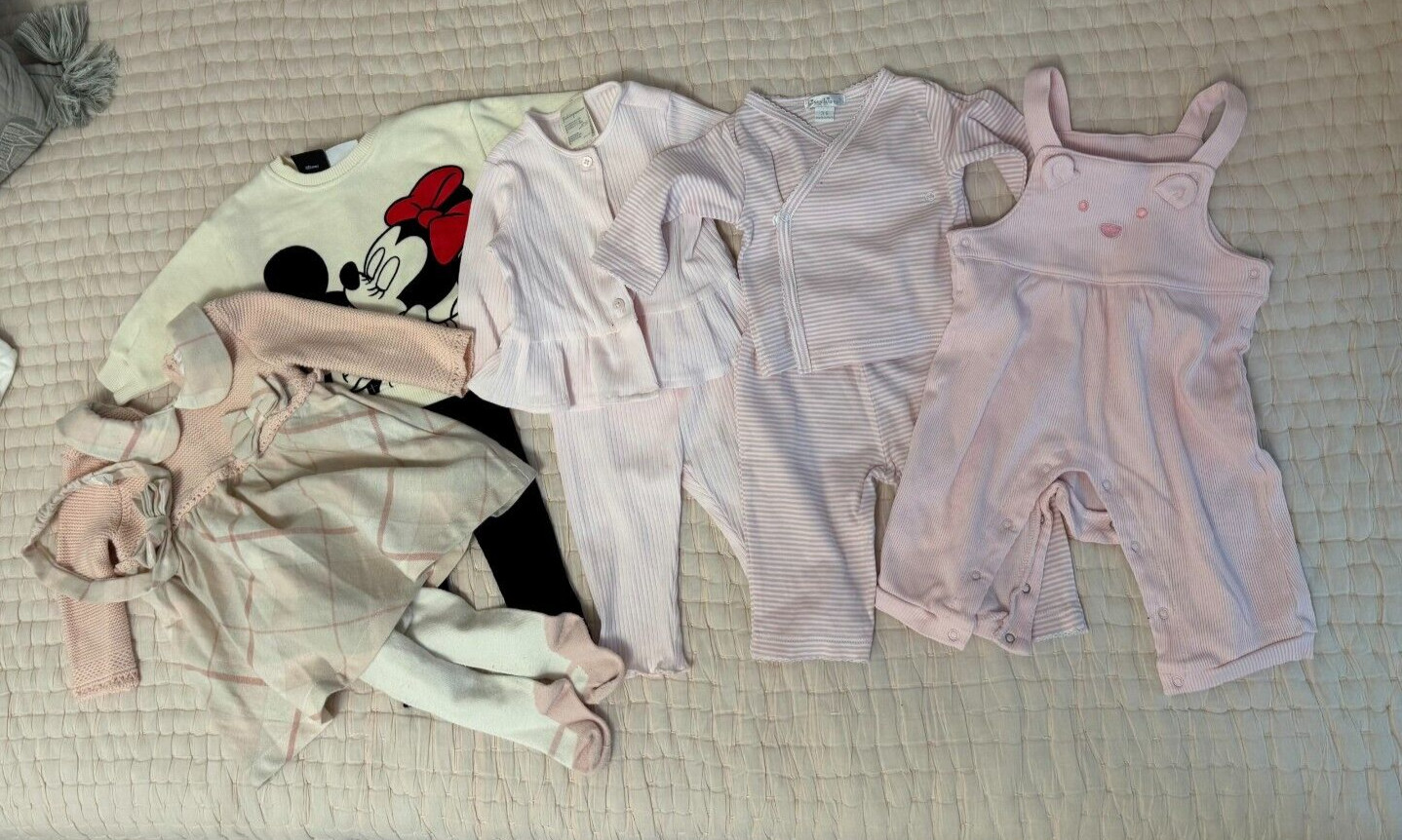 Bundle of baby girls clothes 2 Piece Set dress pants long sleeve pink 3-6 Months