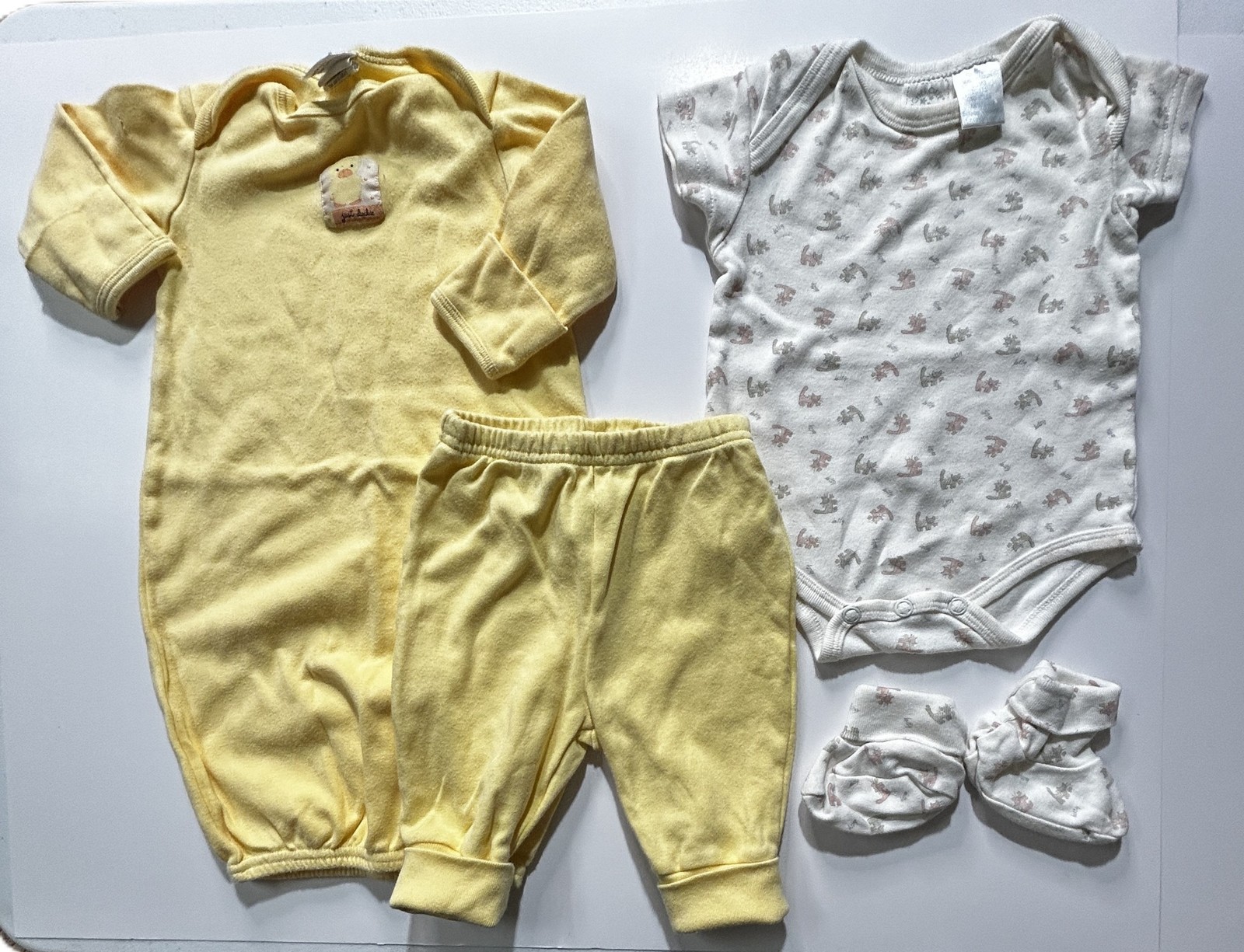 Bundle Baby Girls Clothes 0 – 3 M – Sack & Pants, 3 One Pieces, Footed 1 Piece