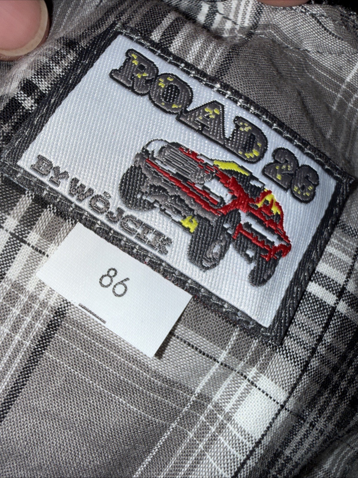 Wójcik Boys Gray Plaid Short Overalls Romper Construction Truck NWT Size 86/24M