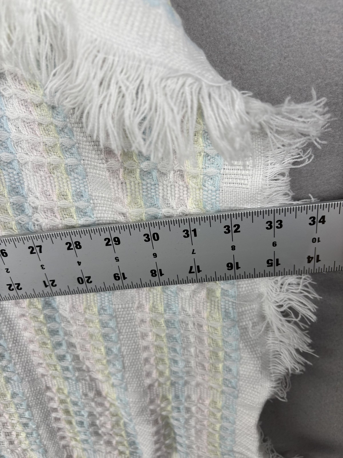 Baby Kisses Blanket Striped Pastel White Knit Acrylic One Size Made in Japan