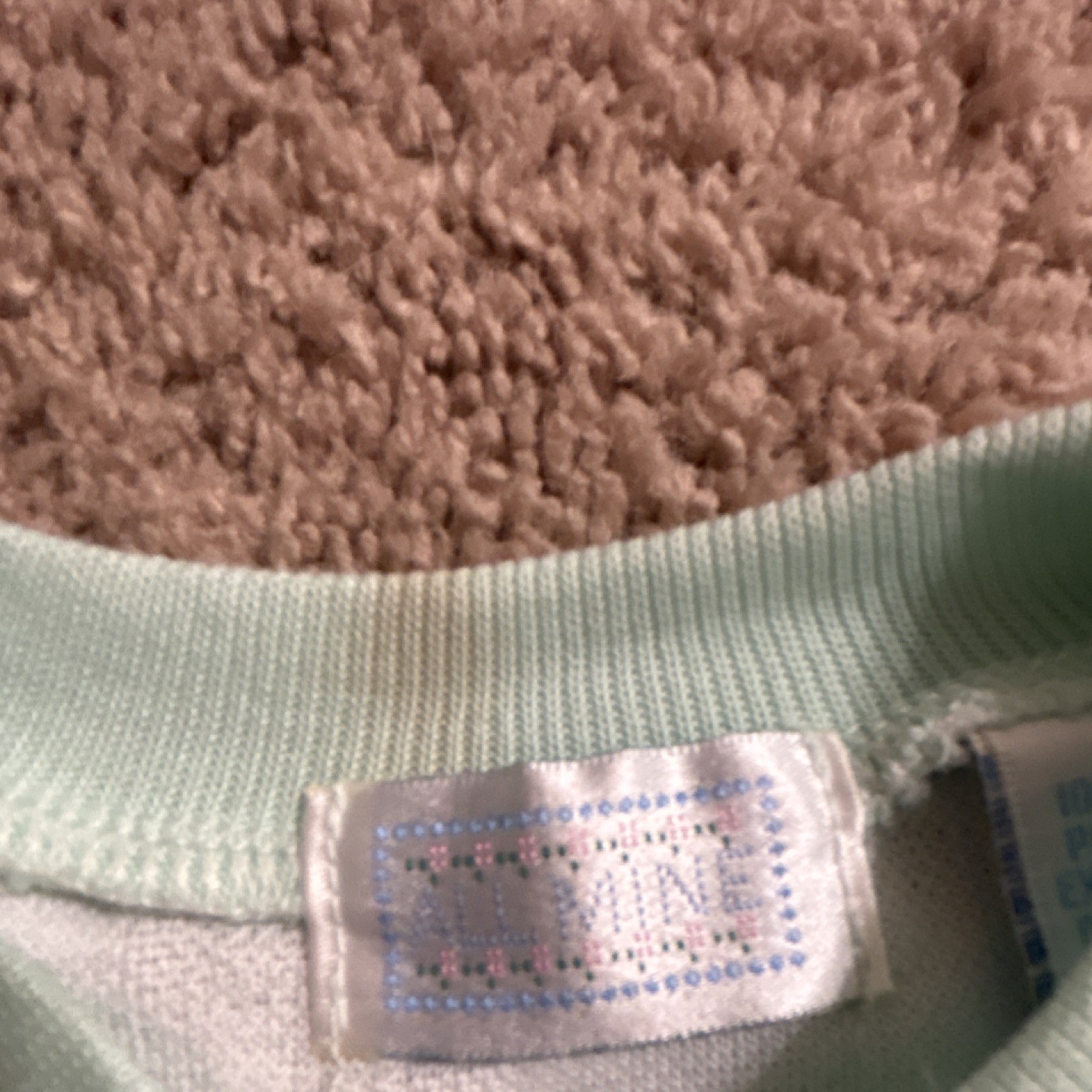 Vintage All Mine mint green cat embroidered sweater & pants set, size 24M