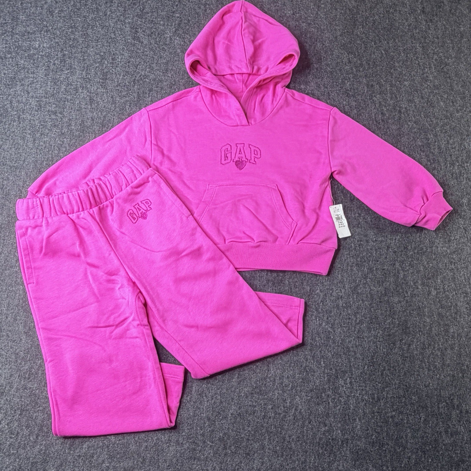 GAP Toddler Girls Jogger Set Size 2T Wide-Leg with Hoodie Hot Pink New with Tag