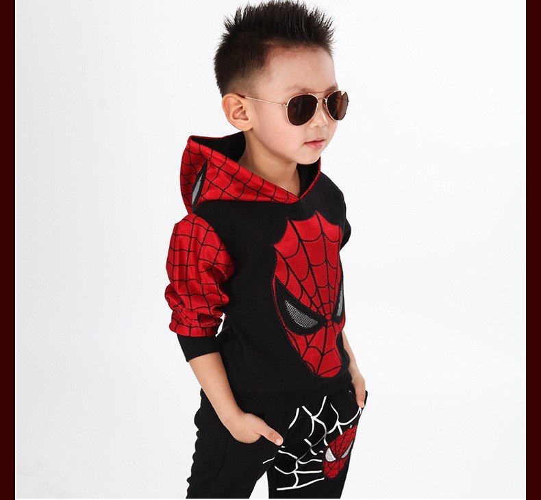 2PCS Toddler Baby Boys Spiderman Outfits coat jacket +Pants Casual Clothing set