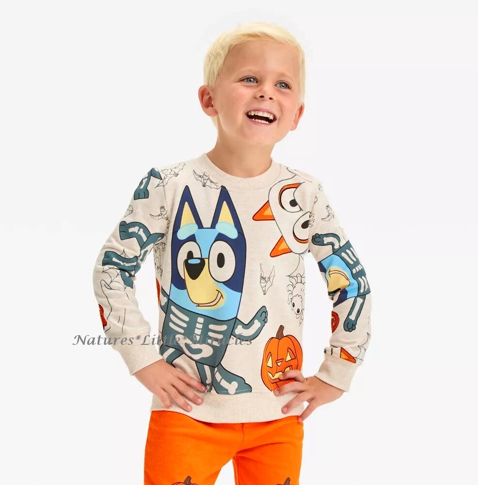 Bluey Halloween Sweatshirt Boys Girls Shirt Pants Toddler Set Outfit Dog Disney