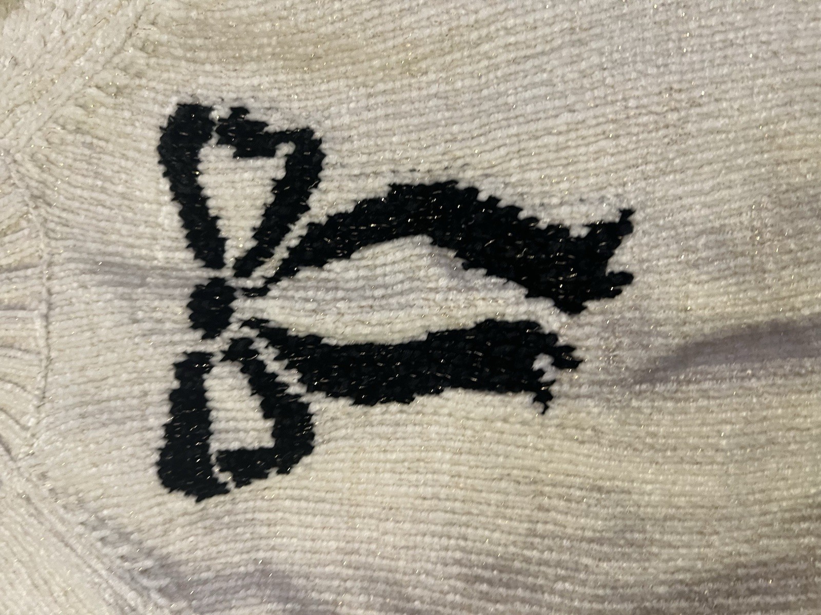 Nicole Miller New York Girls 3T 2-Piece Knit Sweater & Pants Set Ivory/Black Bow