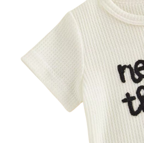 Infant/Newborn Summer Set – Golf Embroidery Crew Neck Romper + Matching Shorts