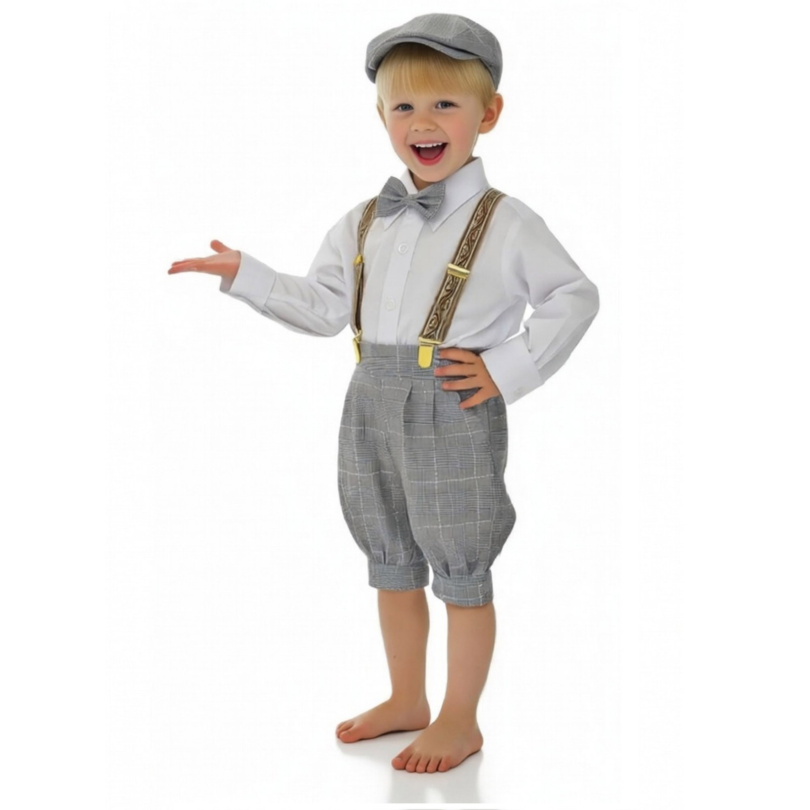 Vintage classic Boys Knicker Outfit with Suspenders Bow Tie & Hat G284