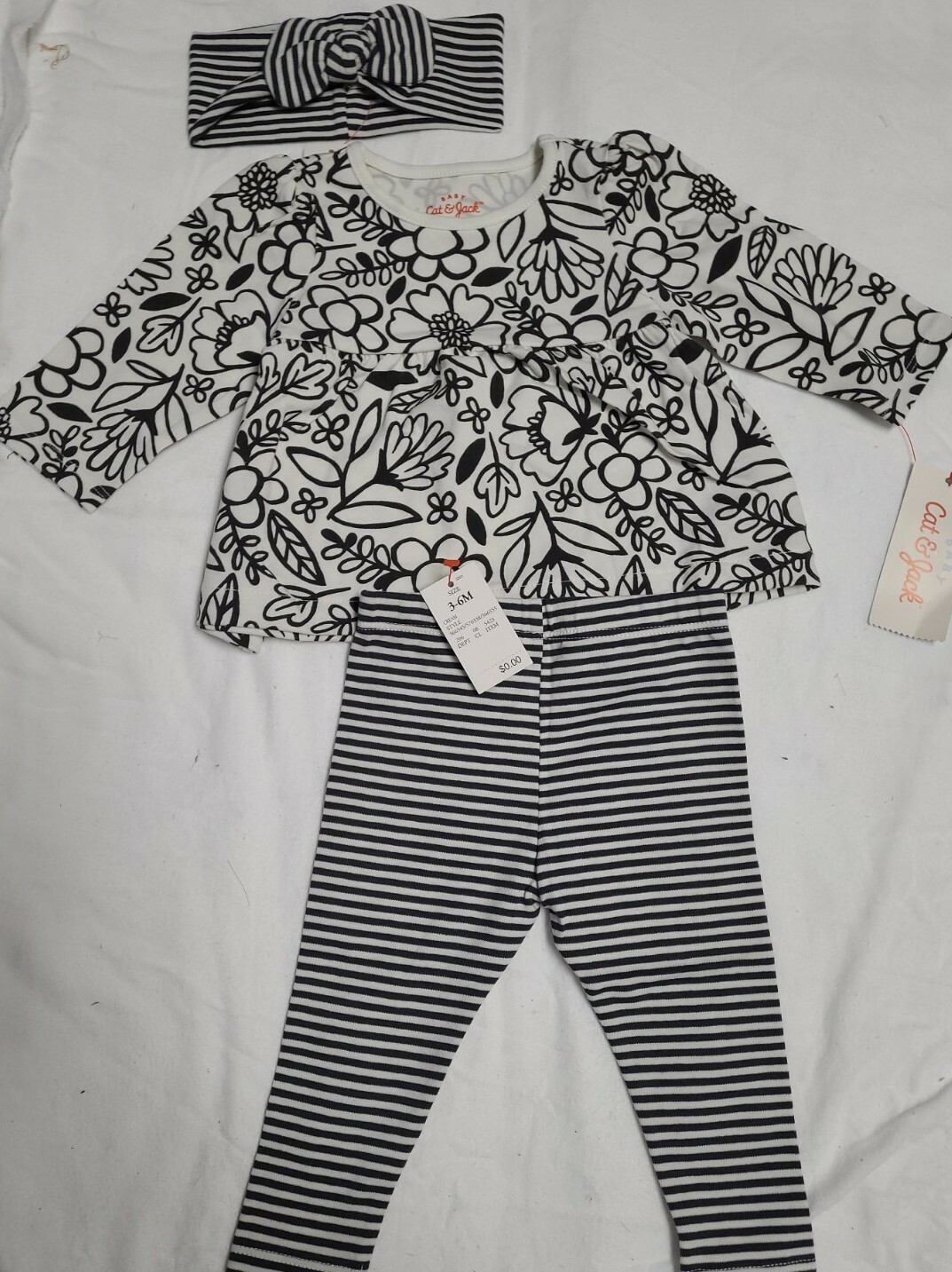 Baby Cat & Jack, 3 pcs, Headband, Blouse, and Pants, Girls, 3-6M