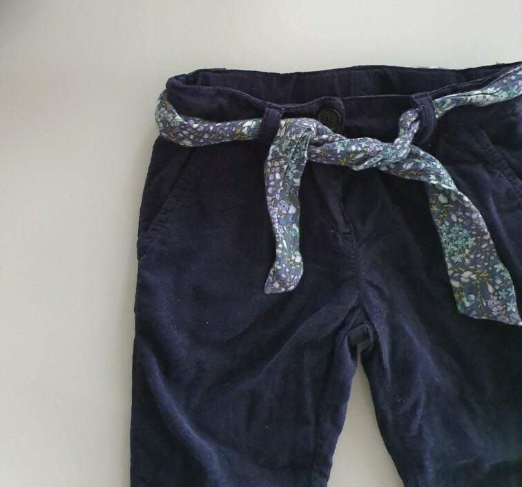 GUCCI BABY GIRLS CORDUROY PANTS FLORAL WAIST BELT SZ 9/12 mths RRP $375