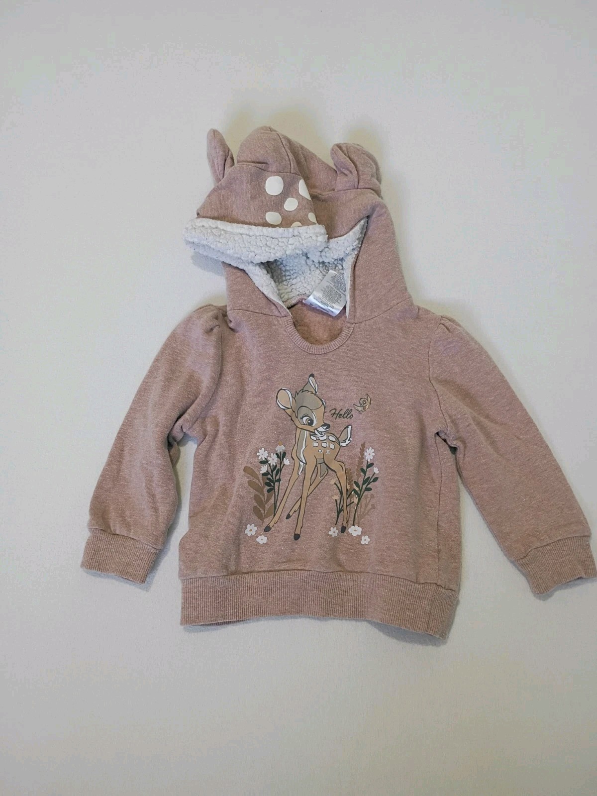 Disney Baby Size 18 Months Brown Bambi Hooded Sweater & Pants Matching Set
