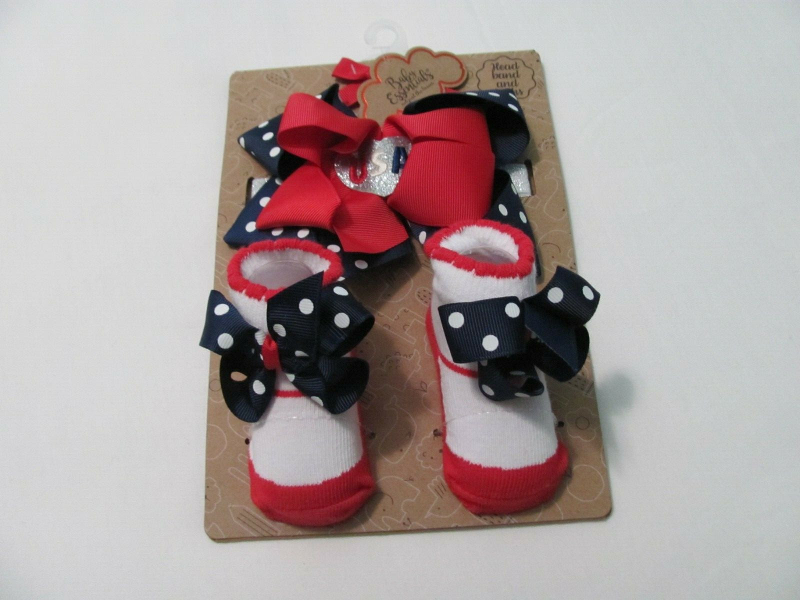 NWT 0-6 MO. GIRL’S PATRIOTIC HEADBAND AND SOCKS SET