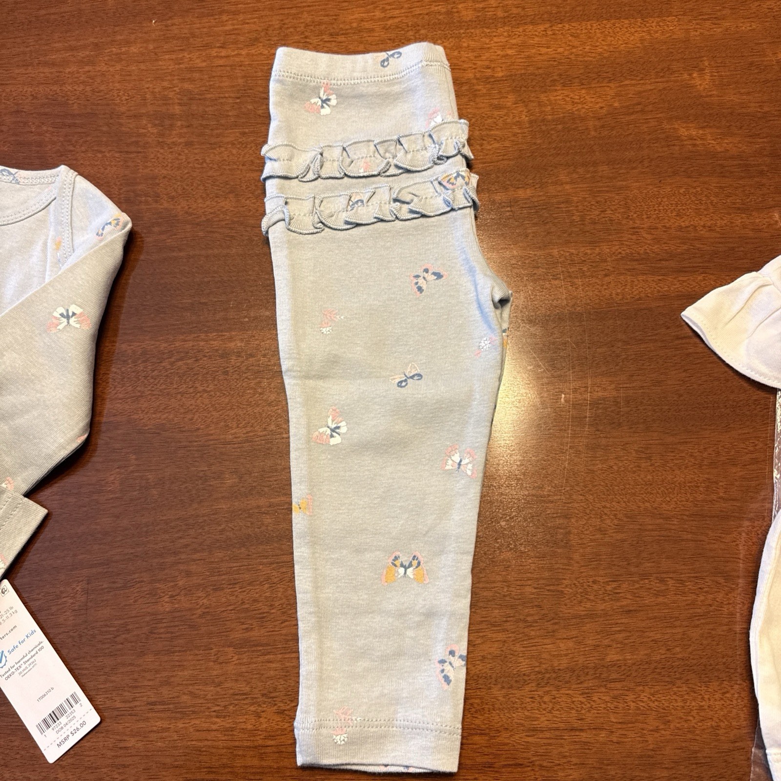 Carters 12 Months Girls 3-piece Butterfly Set For Any Season—new With Tags