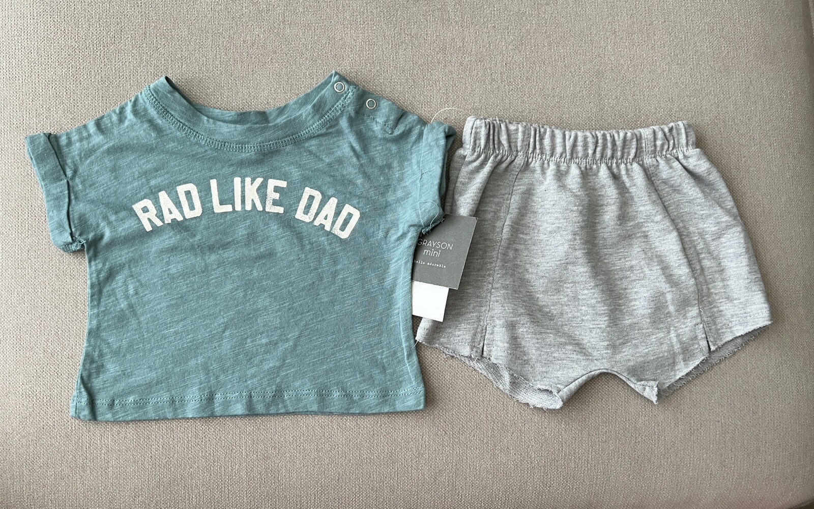 Grayson Mini Shirt Shorts Baby Boys Set 3-6M Rad Like Dad Shirt 2 Piece Father’s