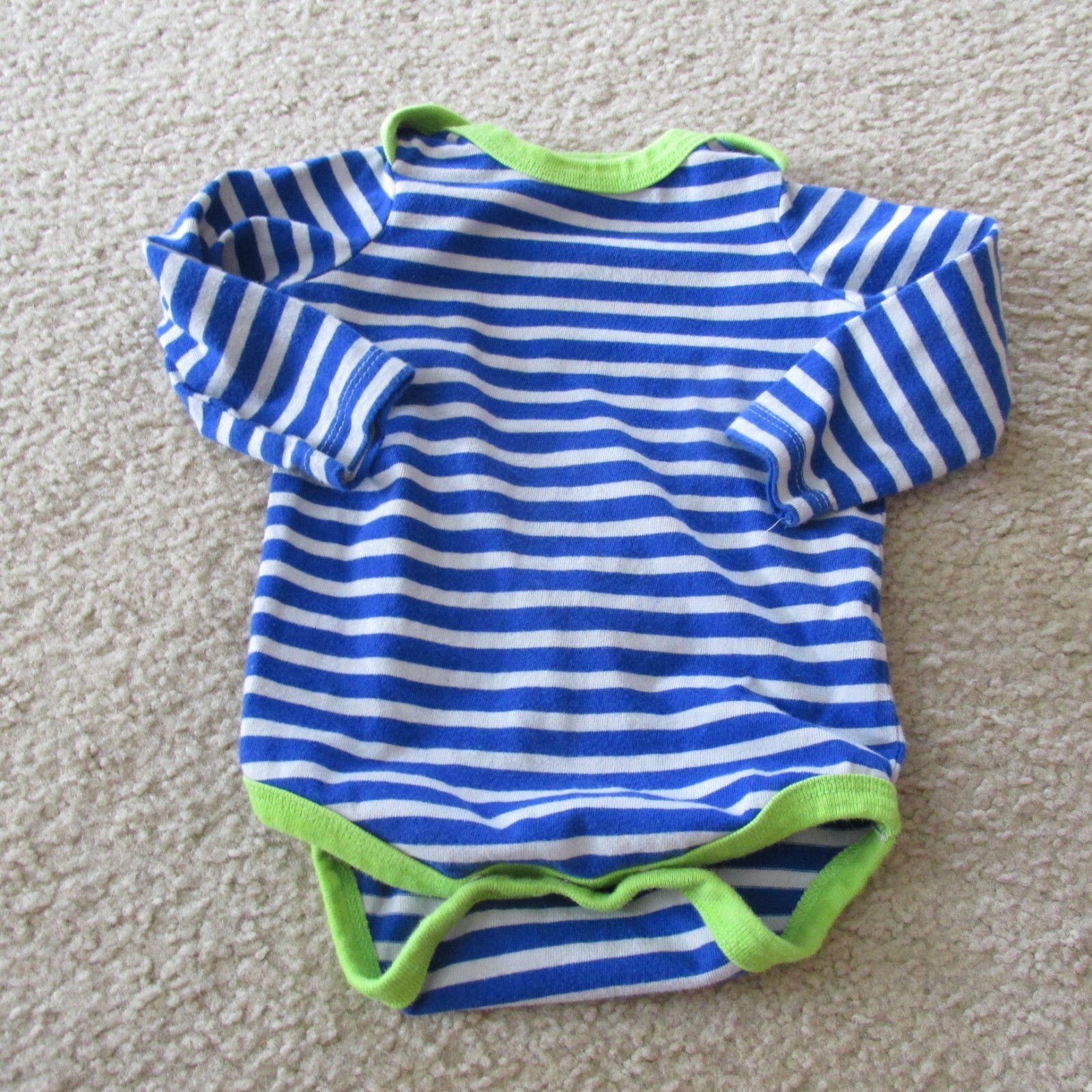 Circo 2 Pc Bodysuit Fleece Pants Outfit Boys 9M Blue Gray Striped Long Sleeve