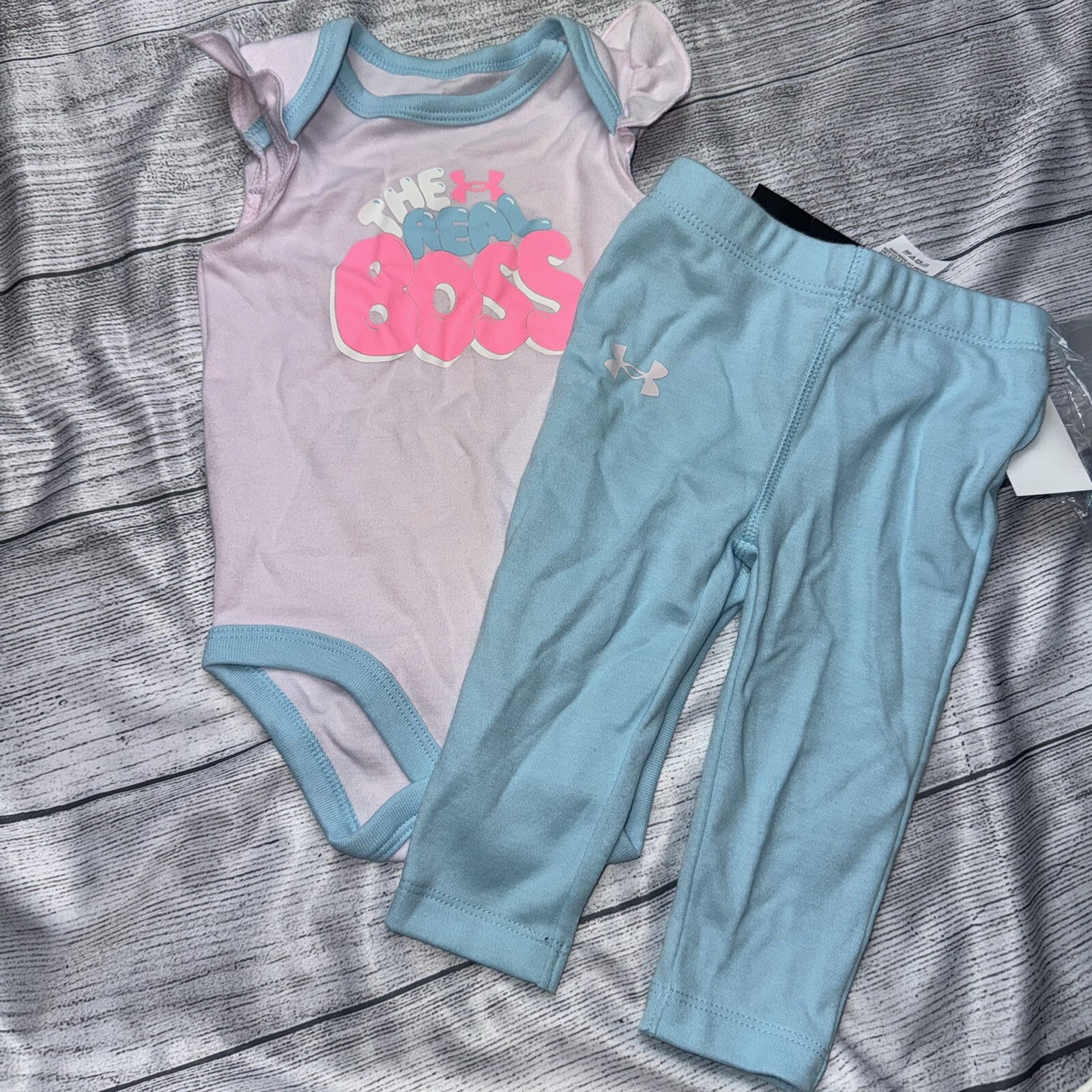 Under Armour Baby Girls Leggings Bodysuit Real Boss Outfit Set NEW