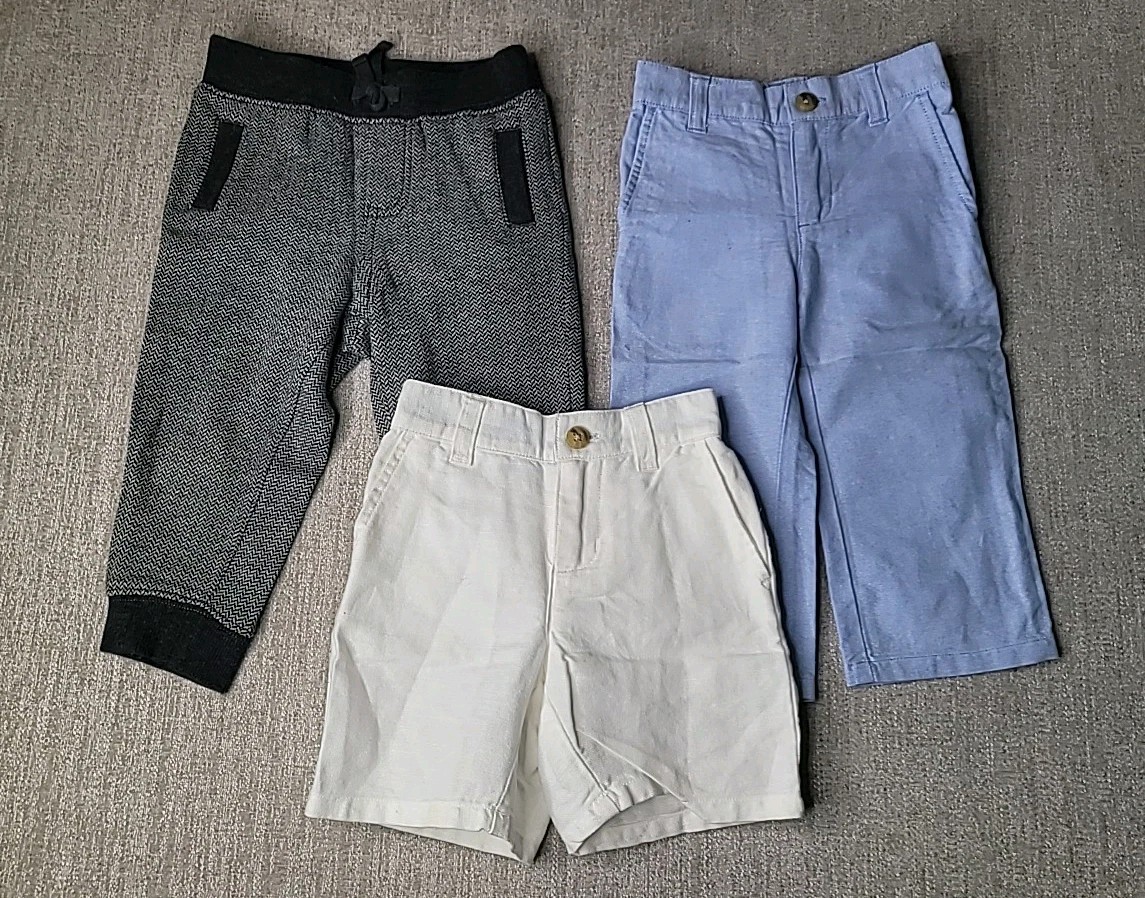 Janie and Jack Lot of Boys 12 to 18 Months Bottoms Linen Cotton Shorts Pants