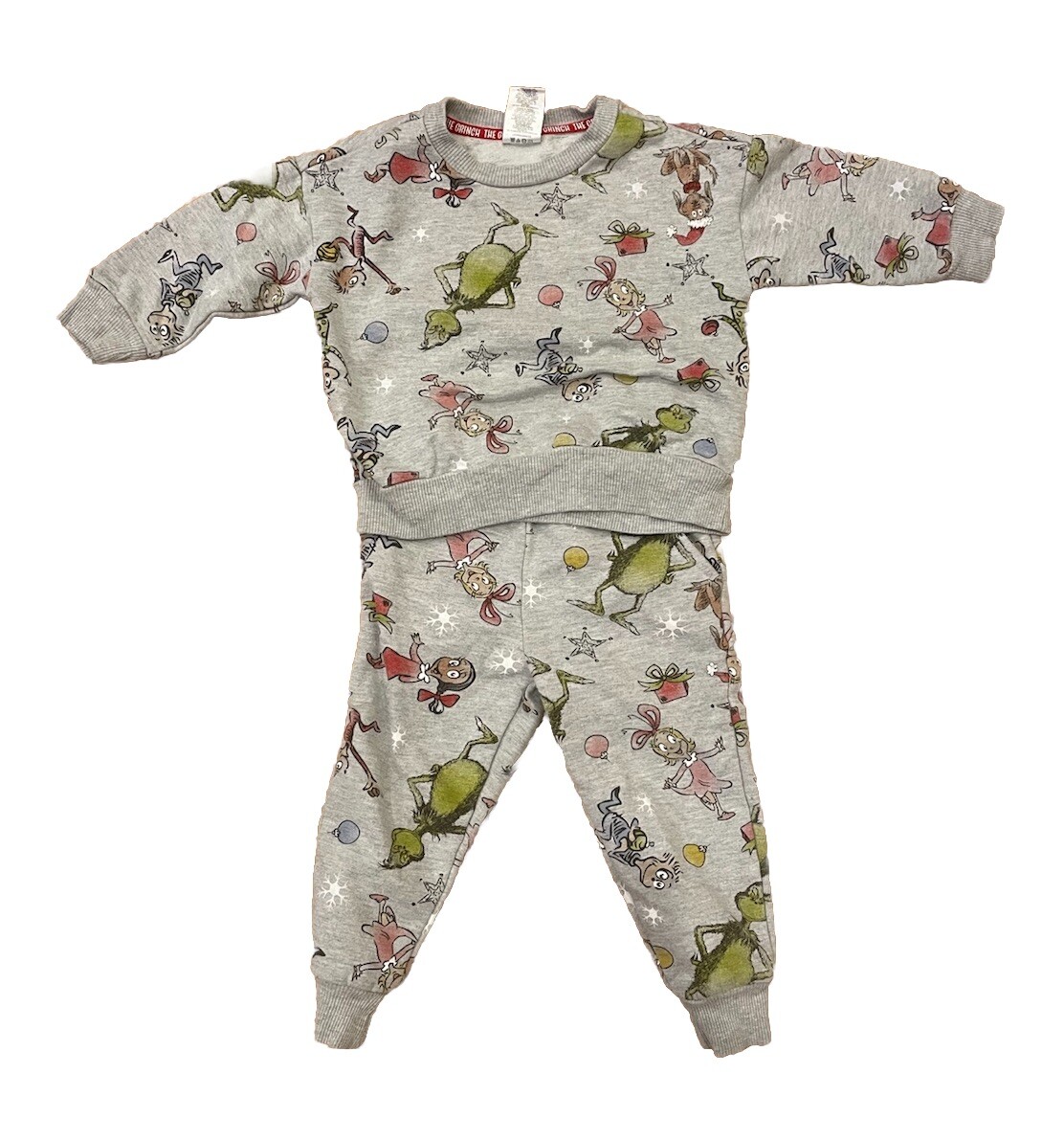 The Grinch Toddler Fleece Printed Swearshirt and Joggers 2 Piece Set, Gray