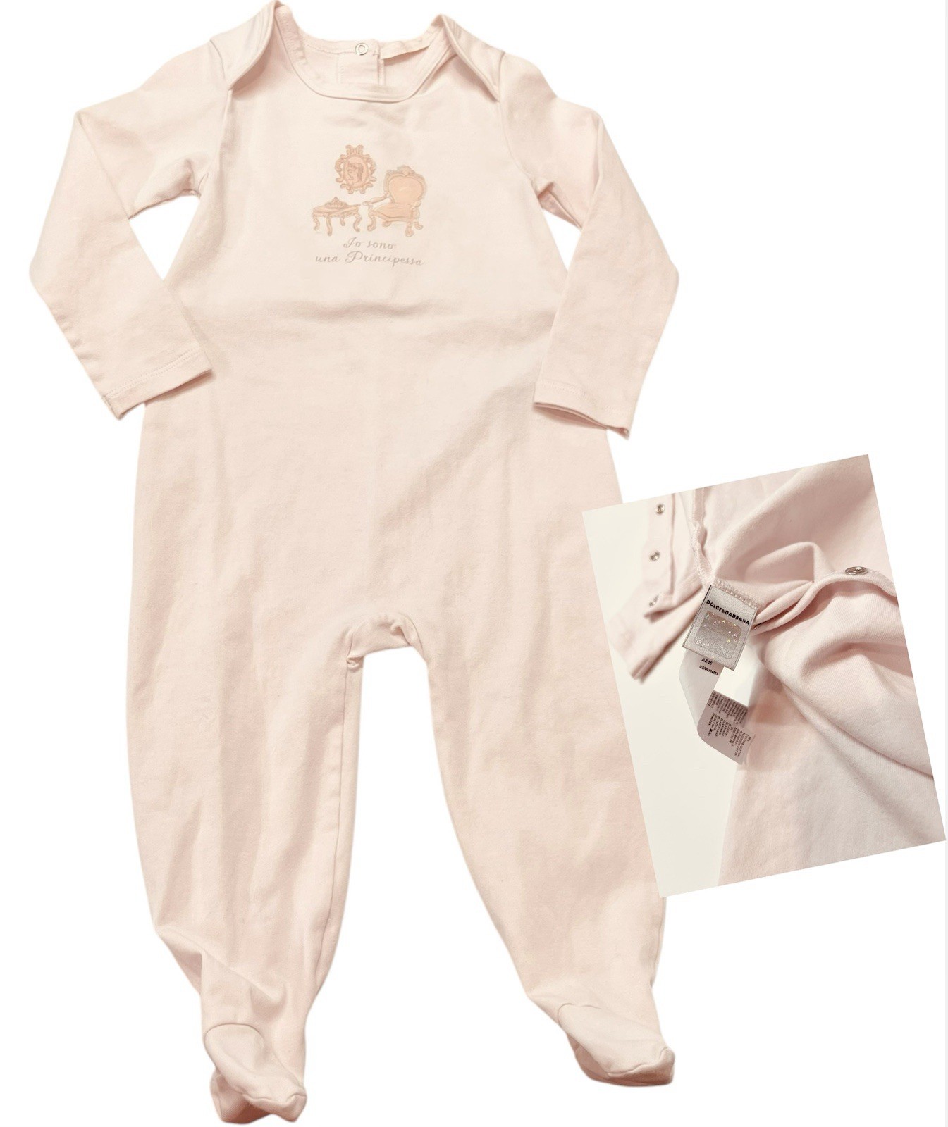 Dolce & Gabbana Baby Girl 12/18 Months One Piece Jersey Romper Pink Princess