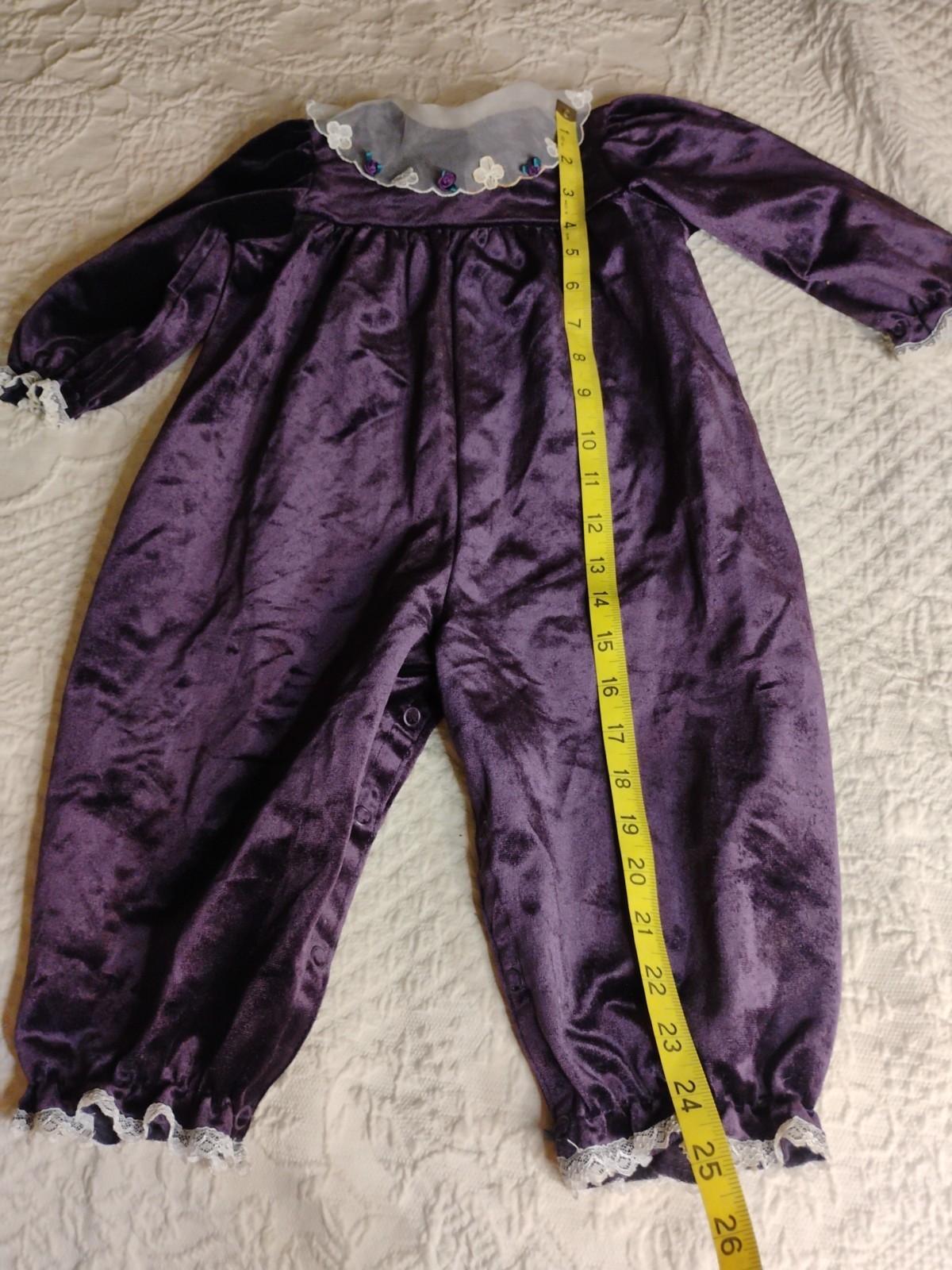 Vintage Good Lad Velvet Jumper Romper Jumpsuit One Piece Toddler 18 Months