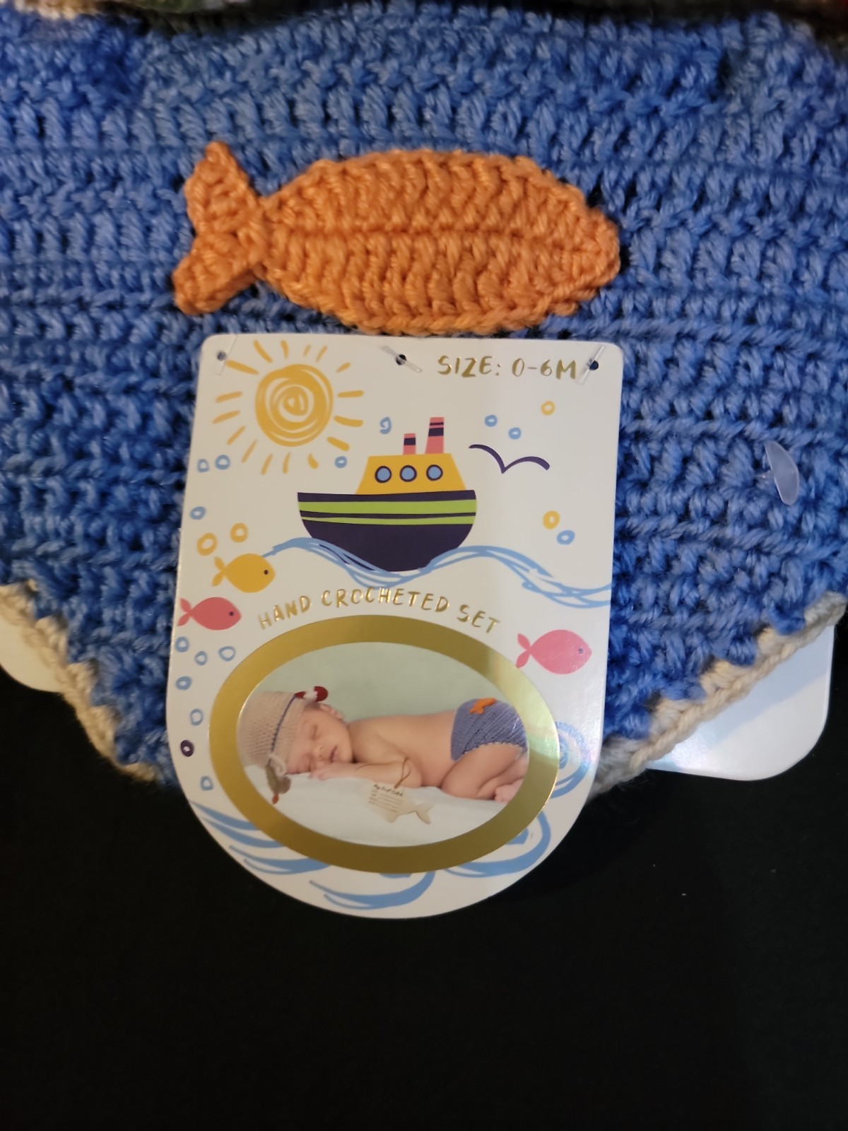 SO DORABLE 3 PIECE PHOTO -OP SET SIZE 0-6 MONTHS BEACH HAT/BOTTOMS CROCHET NEW