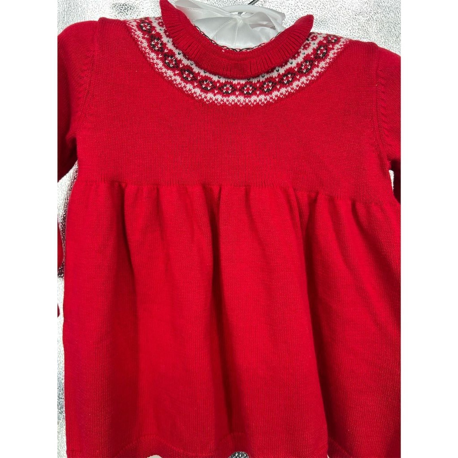 NEW Edgehill Hill Collection Red Knit 2 Pc Dress Set Infant Girls 3 Months