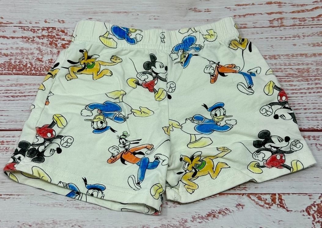 Disney Mickey Mouse & Friends White French Terry Sweatshirt and Shorts Set
