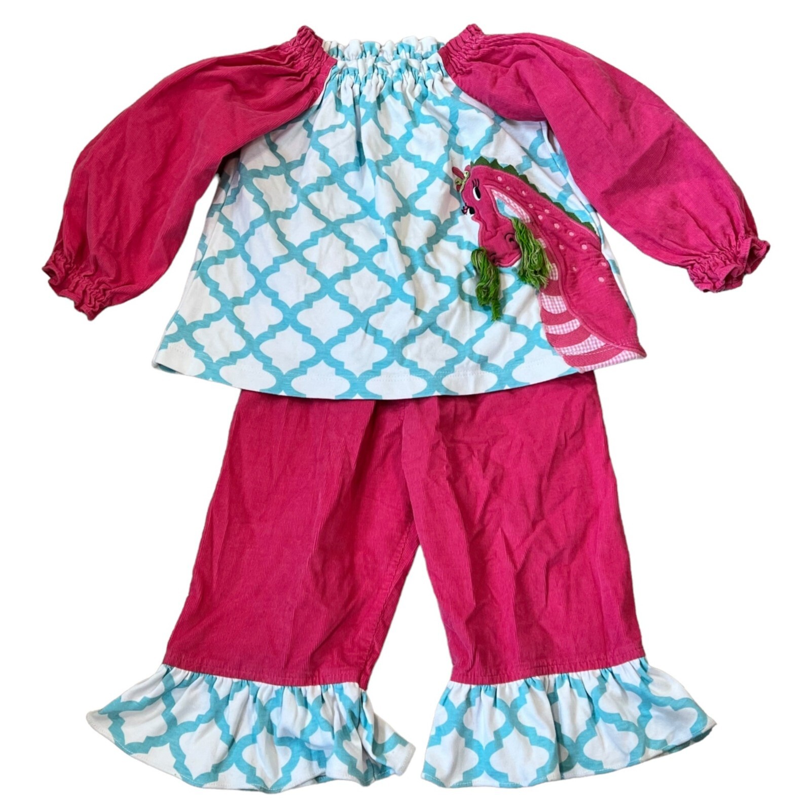 Zuccini Pink Dragon Top & Pants Outfit 24 Months