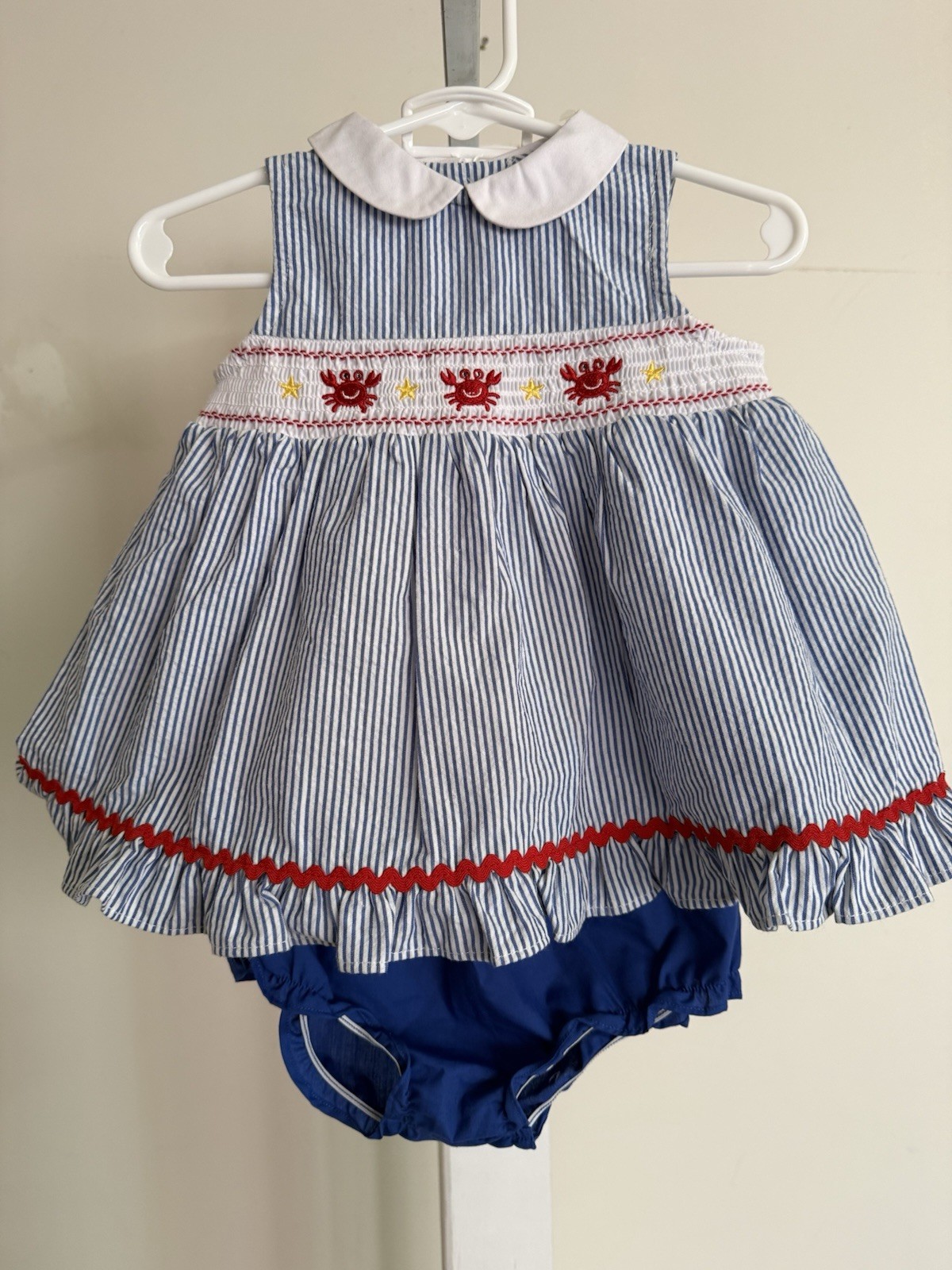 NWT Goodlad Smocked Crab Diaper Set – Size 9 Months