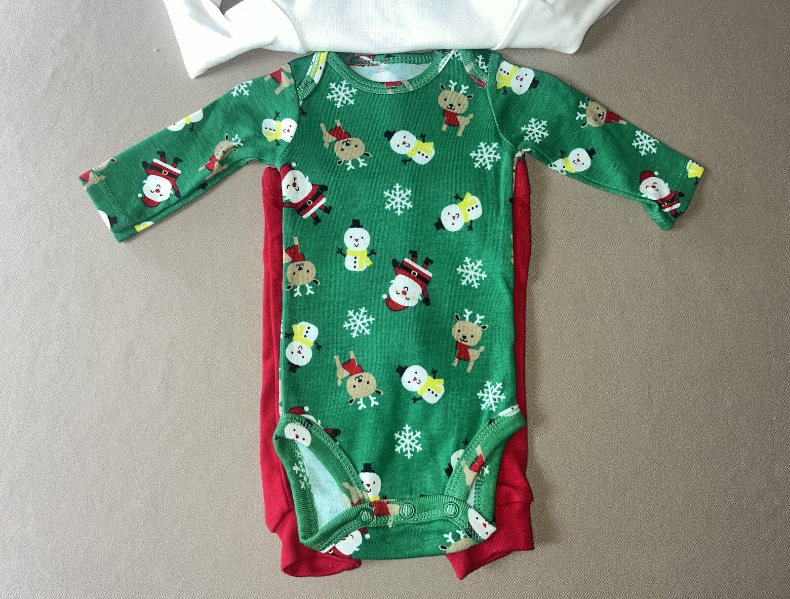 Newborn Unisex Baby 3 Piece Christmas Set~Bodysuit, Shirt & Pants, New With Tags