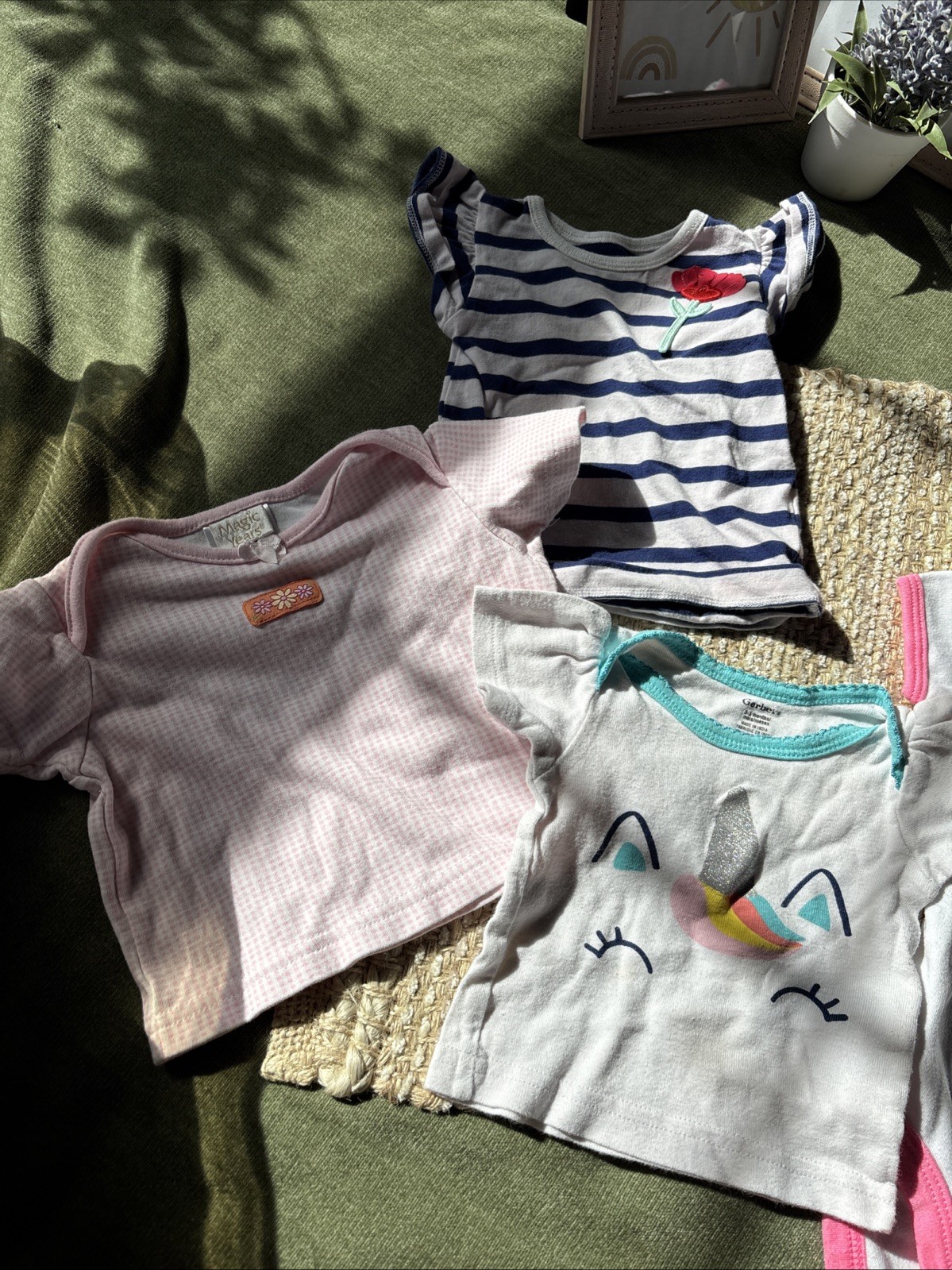 Baby Girl 0-3m Summer/ Spring Clothes Lot(6) T-shirts & Short Sleeve Bodysuit