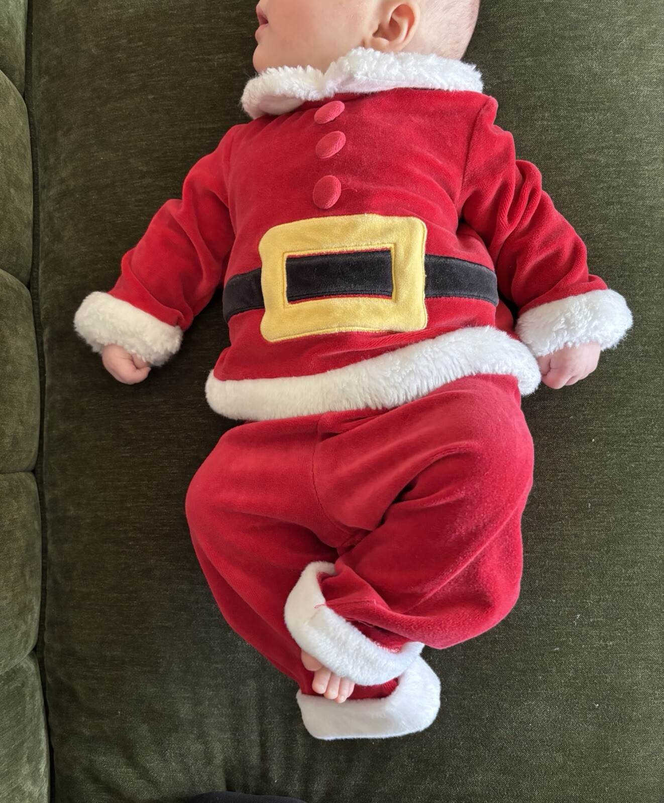 Santa Outfit Baby 3-9 M Infant Christmas 2 Piece Holiday Picture Perfect Festive