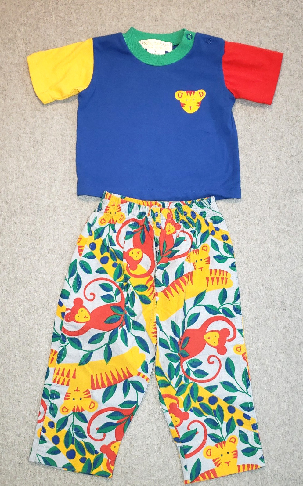 Vintage Baby Beluga New York 2 Piece Outfit Size 12 Months Multicolor Shirt Pant