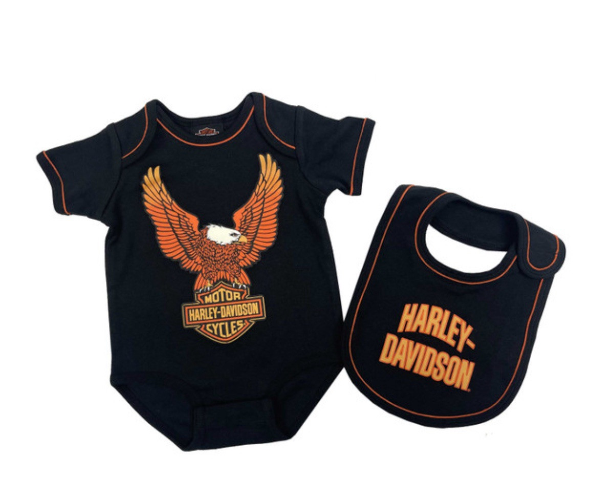 Harley Davidson Baby Boy 2 Pc Eagle Creeper Set Black 2561500