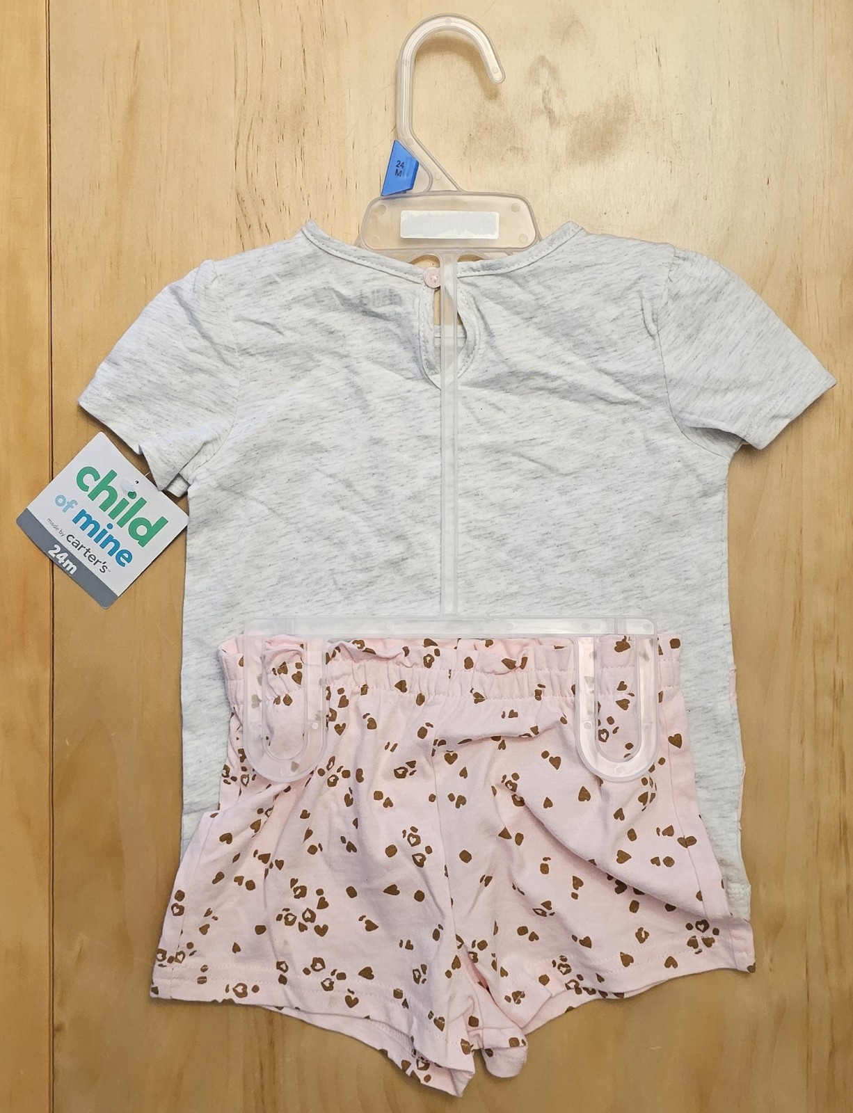 Baby Girl Size 24 Months 2-Piece Set Cat Shirt & Pink Heart Shorts New With Tags