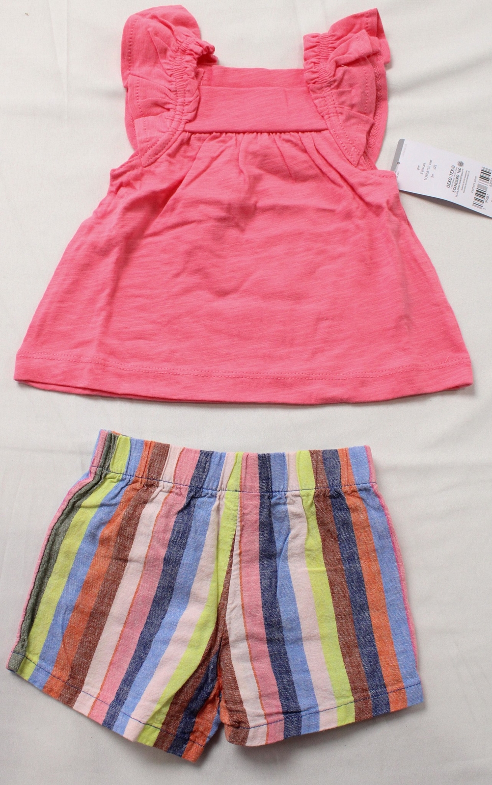 Carter’s Baby Girl’s 2-Piece Flutter Sleeve Top & Shorts Set DP3 Pink Size 3M
