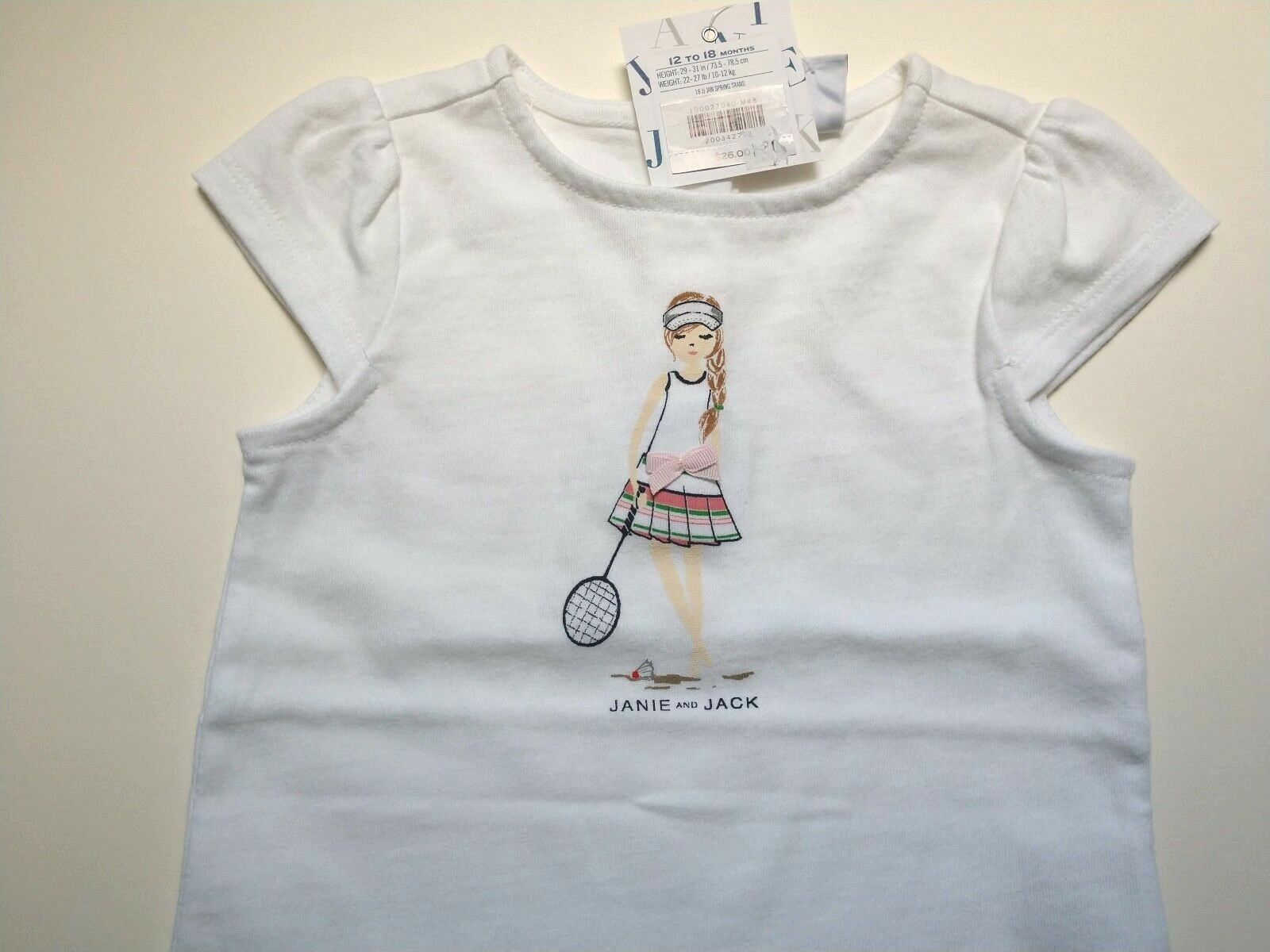 Janie and Jack Girls 12-18 mos Badminton Girl tee & Floral Twill Shorts Set New
