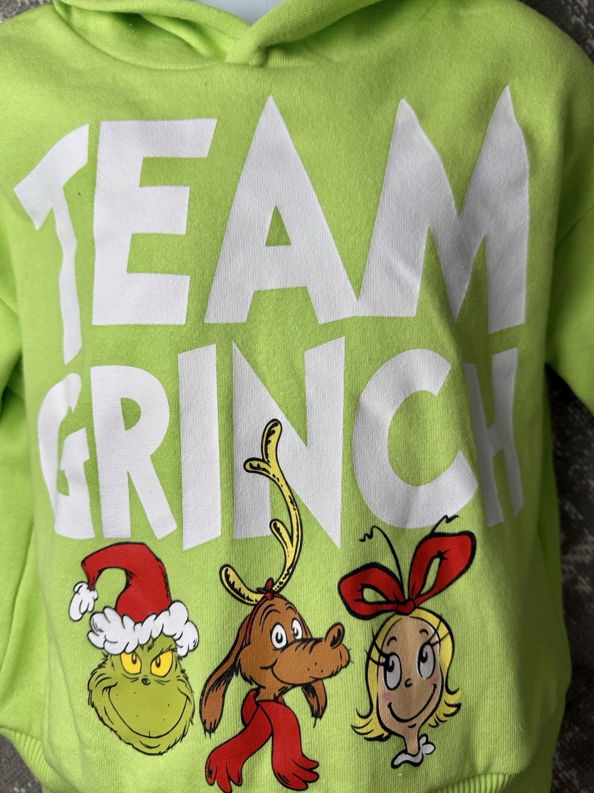 NWT Dr Seuss Grinch Lime Green Fleece Hoodie & Pants 2pc Set Toddler Outfit 3T