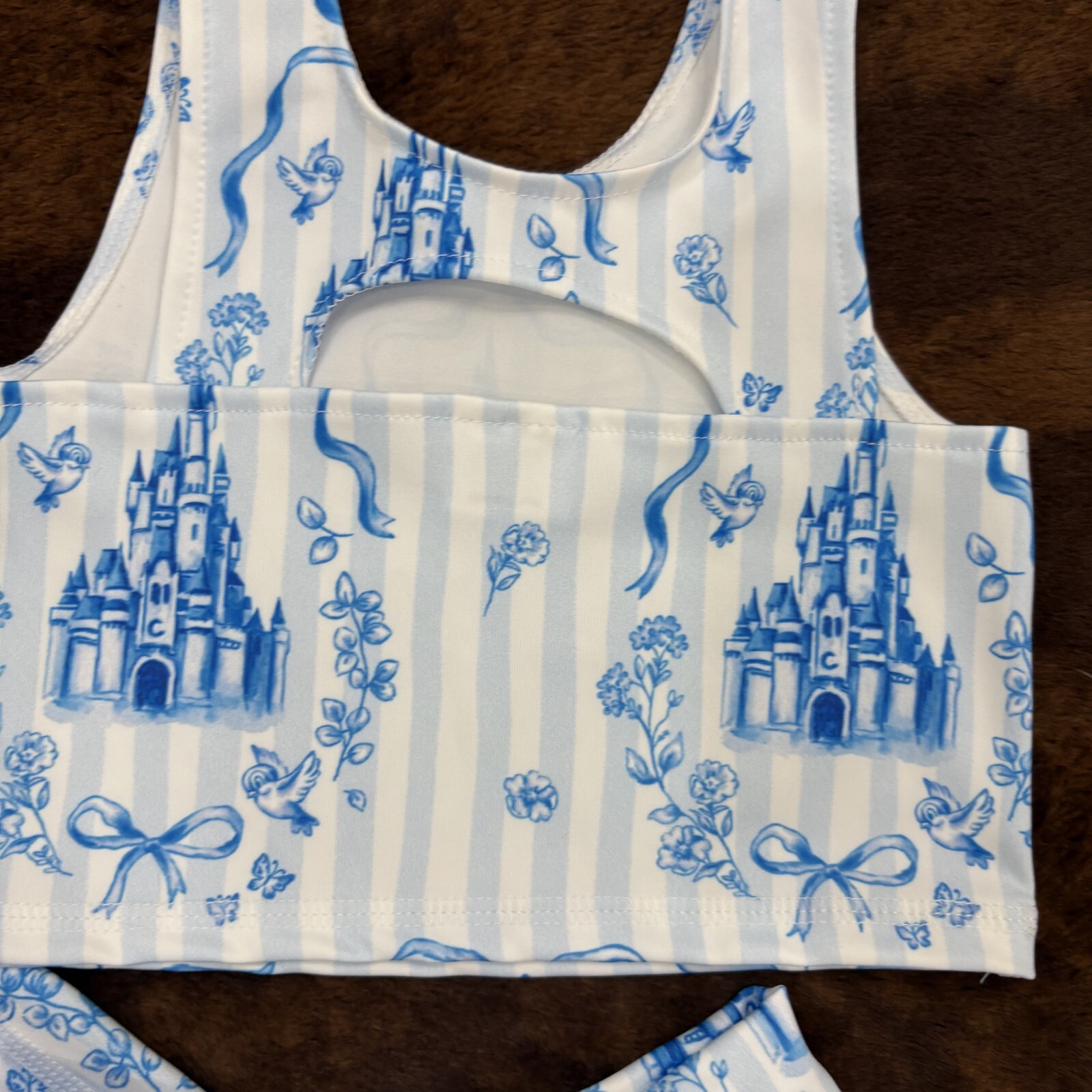 Kids Girls Athletic Wear Sibling Pink Castle Running Yoga Tank Set With Under